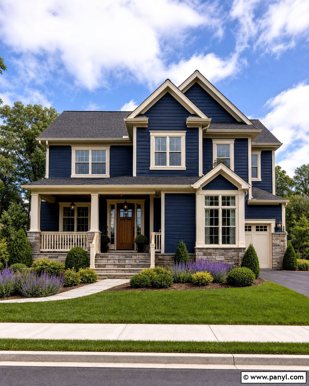 Swiss Coffee And Deep Blue Exterior - 20 swiss coffee color palette ideas