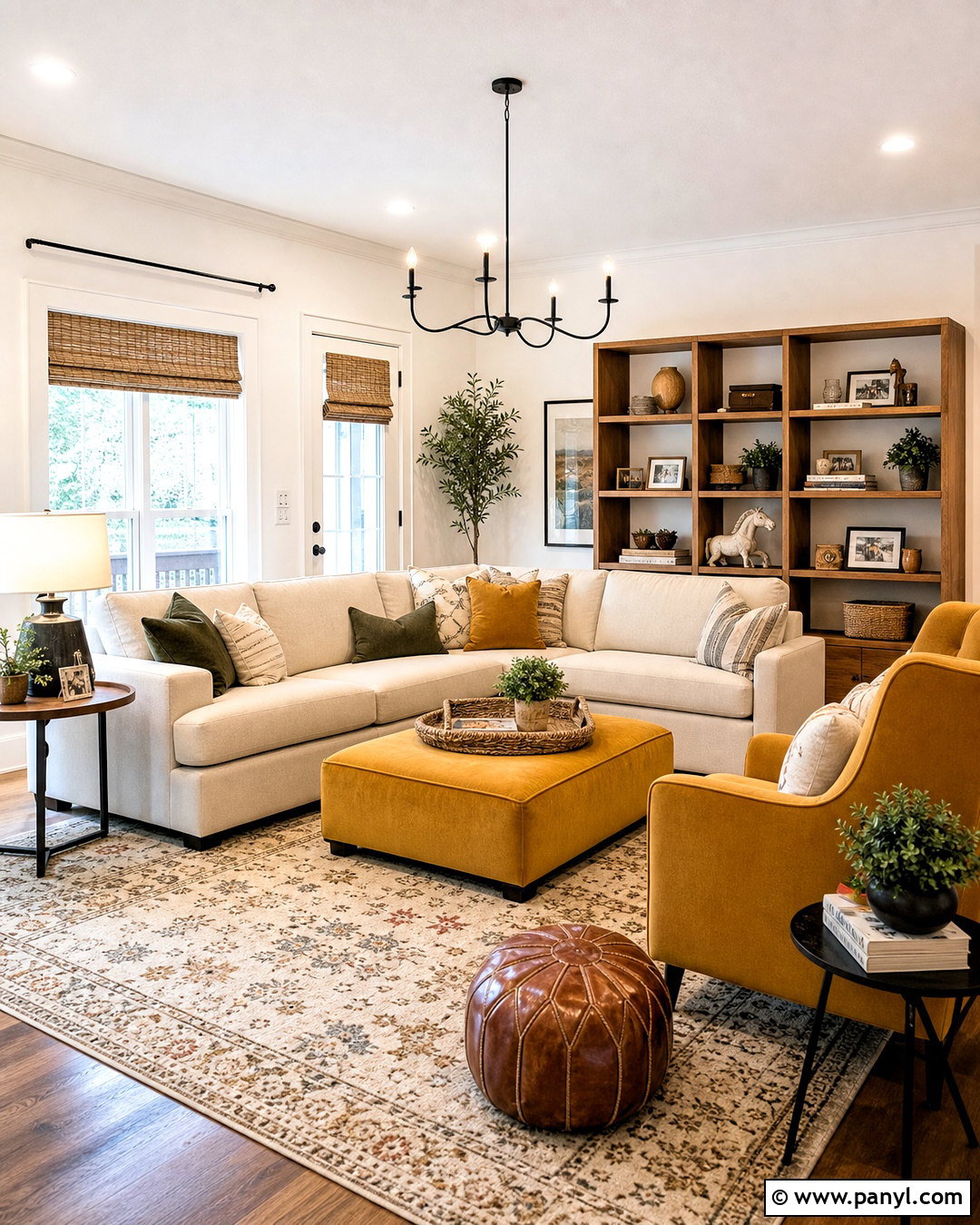 Swiss Coffee And Mustard Yellow Family Room - 20 swiss coffee color palette ideas