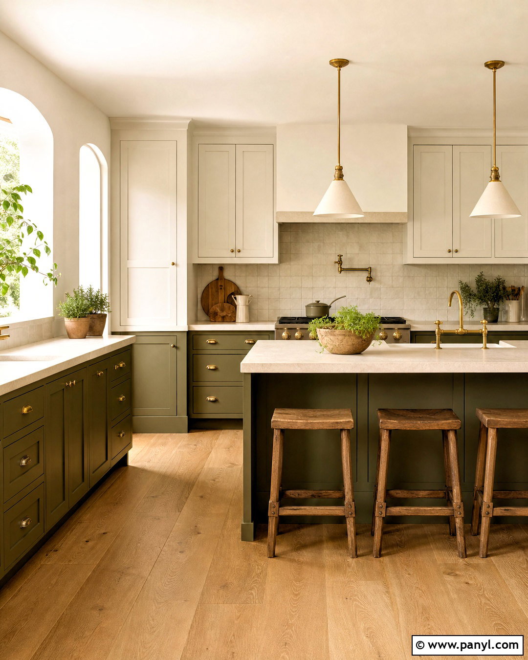 Swiss Coffee And Olive Green Kitchen - 20 swiss coffee color palette ideas