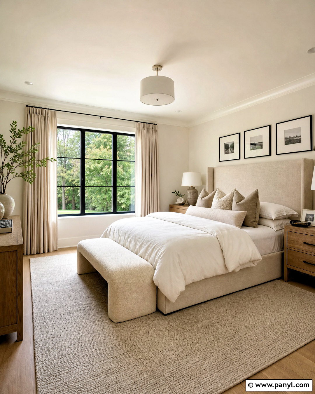 Swiss Coffee Bedroom With Beige Linen - 20 sherwin williams swiss coffee ideas