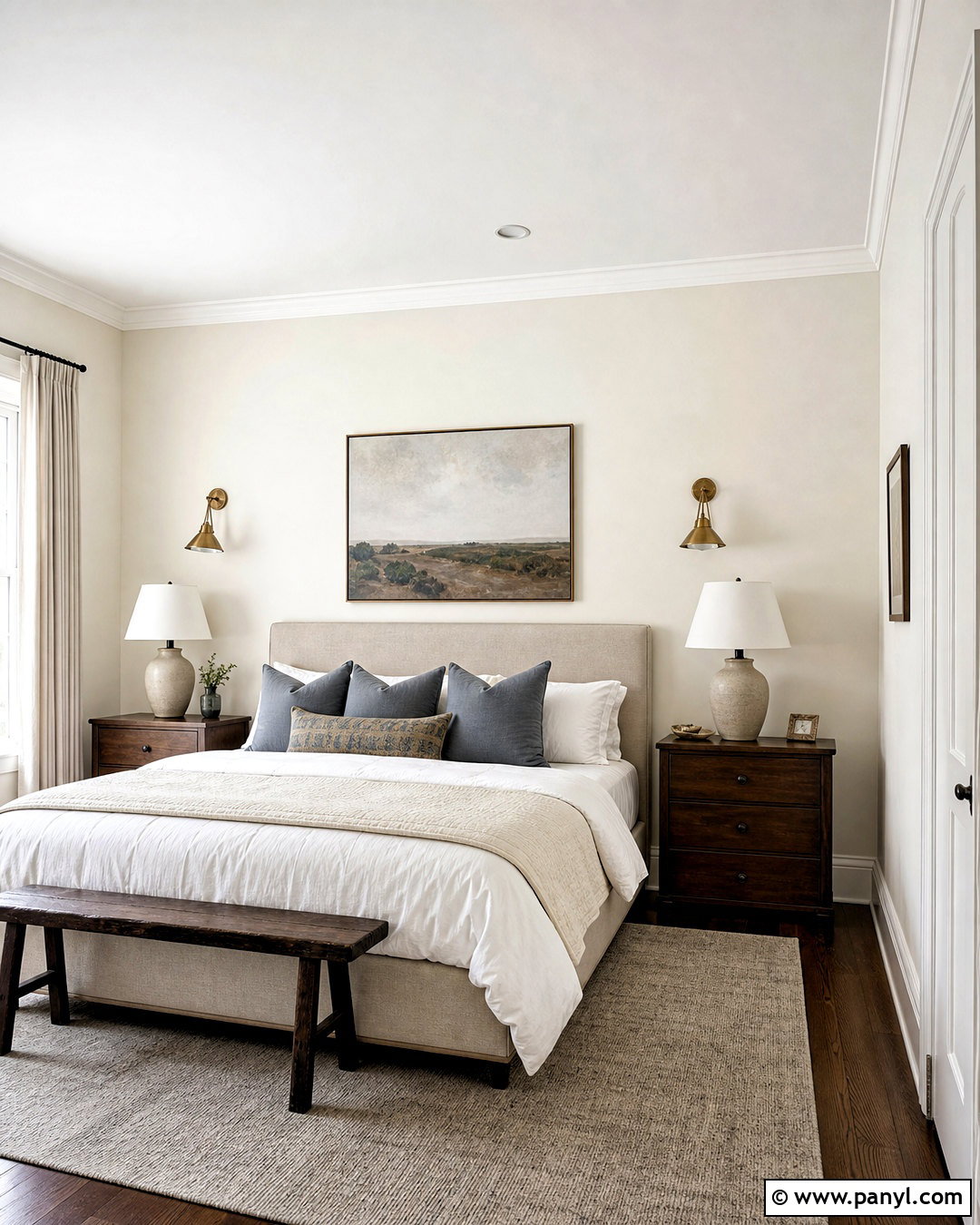 Swiss Coffee Bedroom With Chantilly Lace Trim - 20 swiss coffee walls with white trim ideas