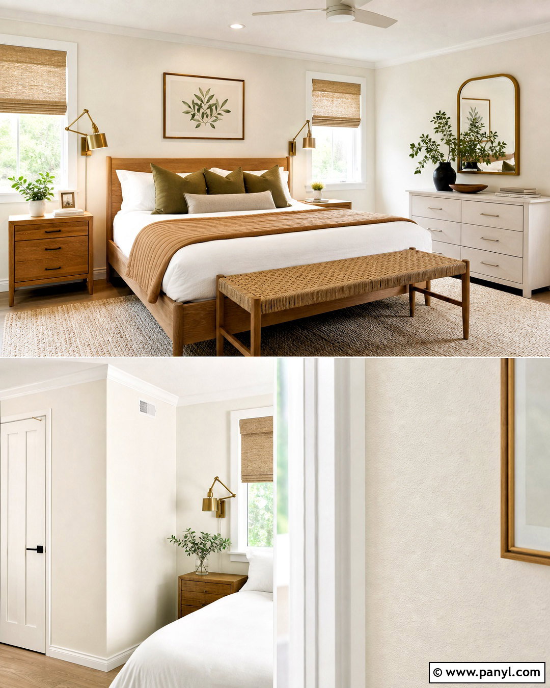 Swiss Coffee Bedroom With Oak Furniture - 20 swiss coffee walls with white trim ideas