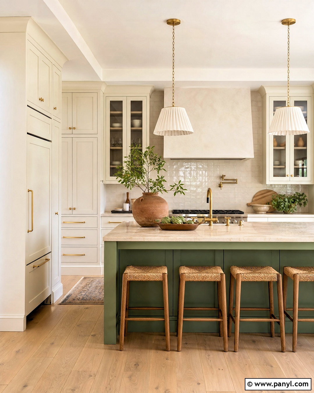 Swiss Coffee Cabinets With Sage Green Island - 20 swiss coffee cabinets