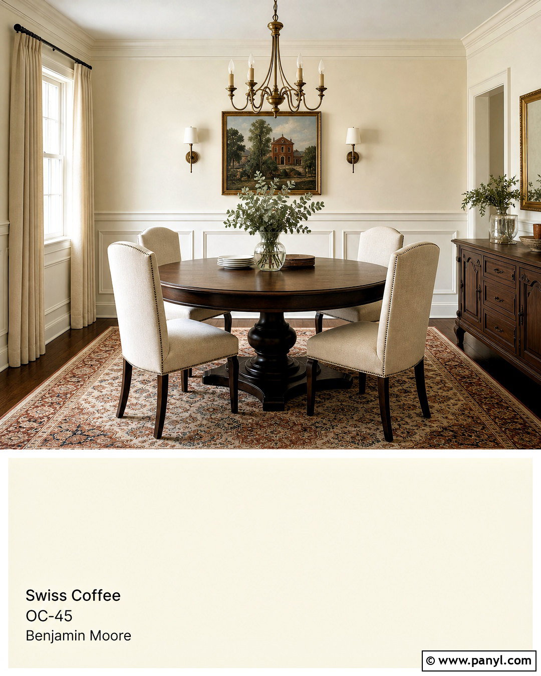 Swiss Coffee Dining Room With Dark Wood - 20 alabaster vs swiss coffee ideas