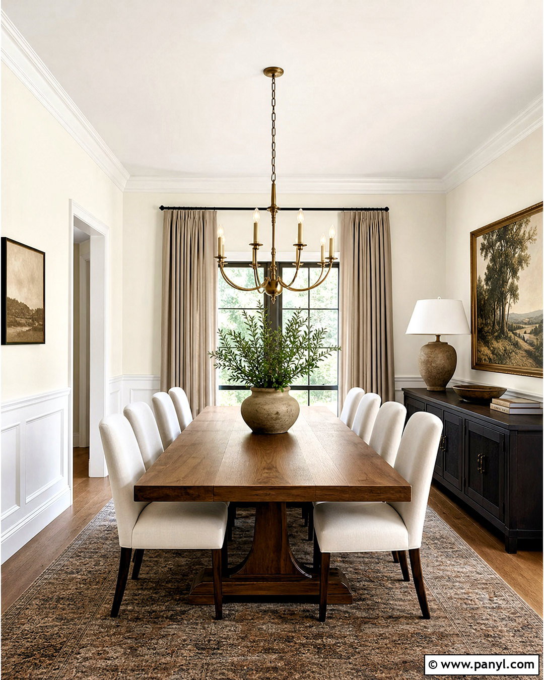 Swiss Coffee Dining Room With Pure White Trim - 20 swiss coffee walls with white trim ideas