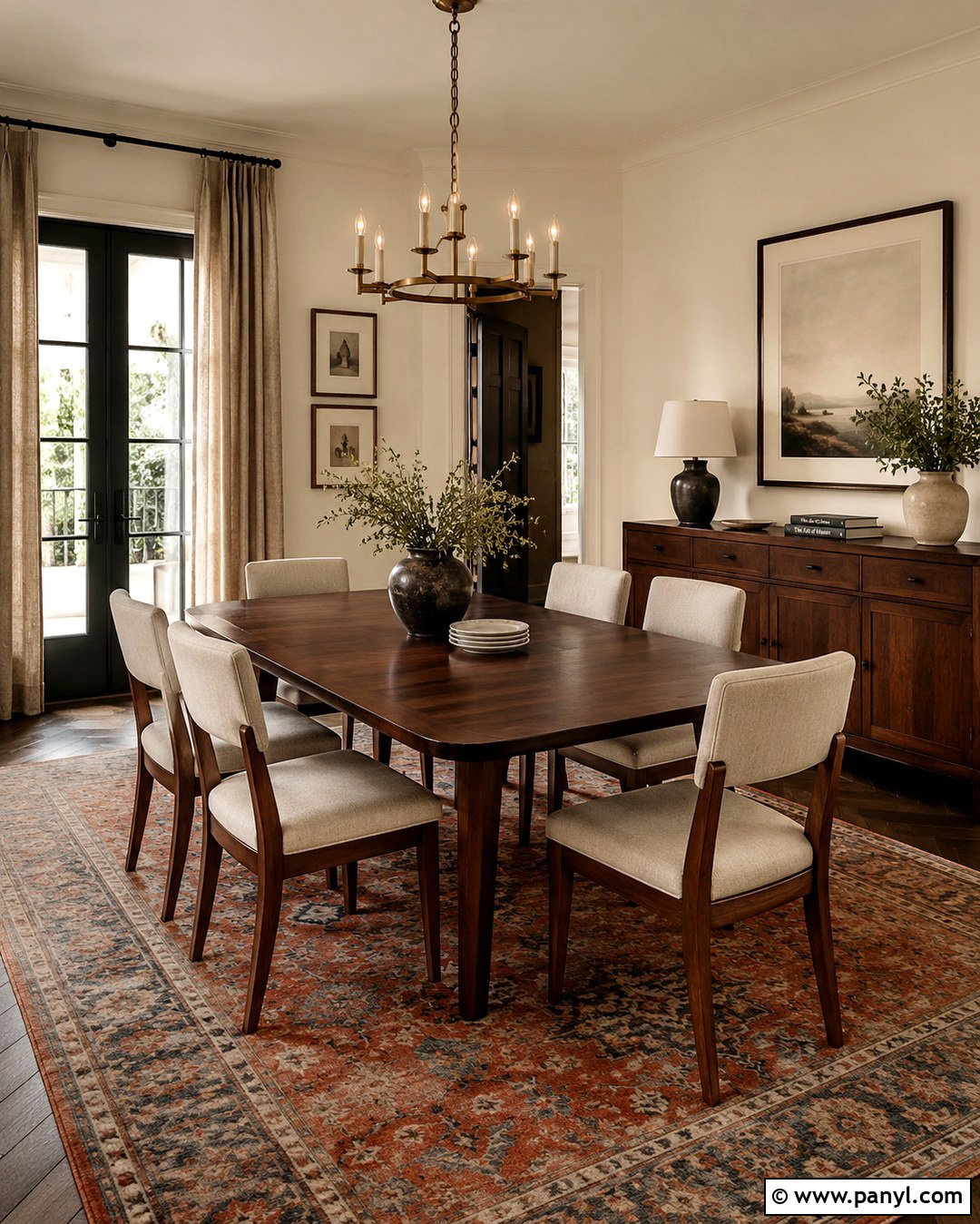 Swiss Coffee Dining Room With Walnut Furniture - 20 Swiss Coffee Interior Walls