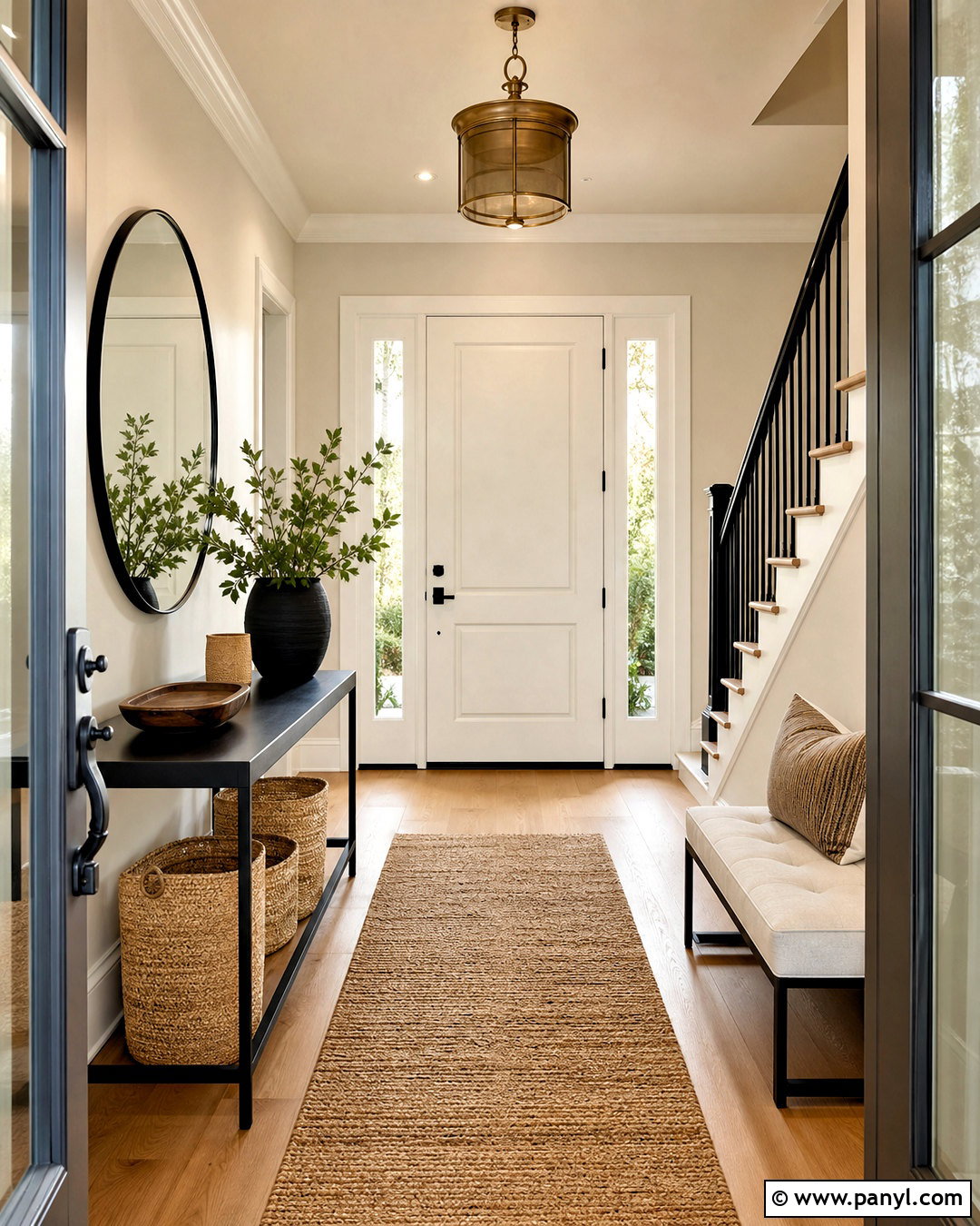 Swiss Coffee Entryway With Black Accents - 20 sherwin williams swiss coffee ideas