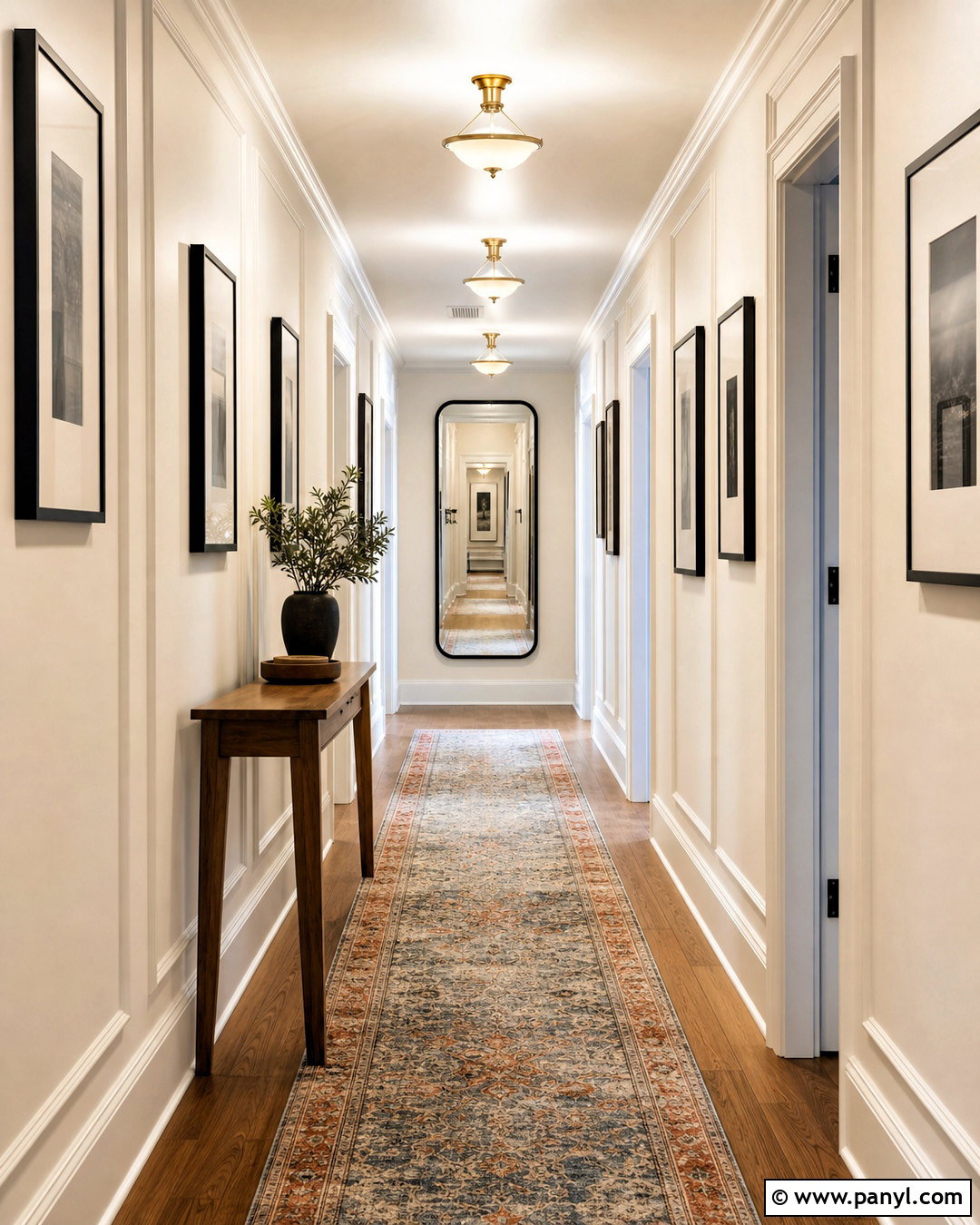 Swiss Coffee Hallway With Wall Molding - 20 sherwin williams swiss coffee ideas