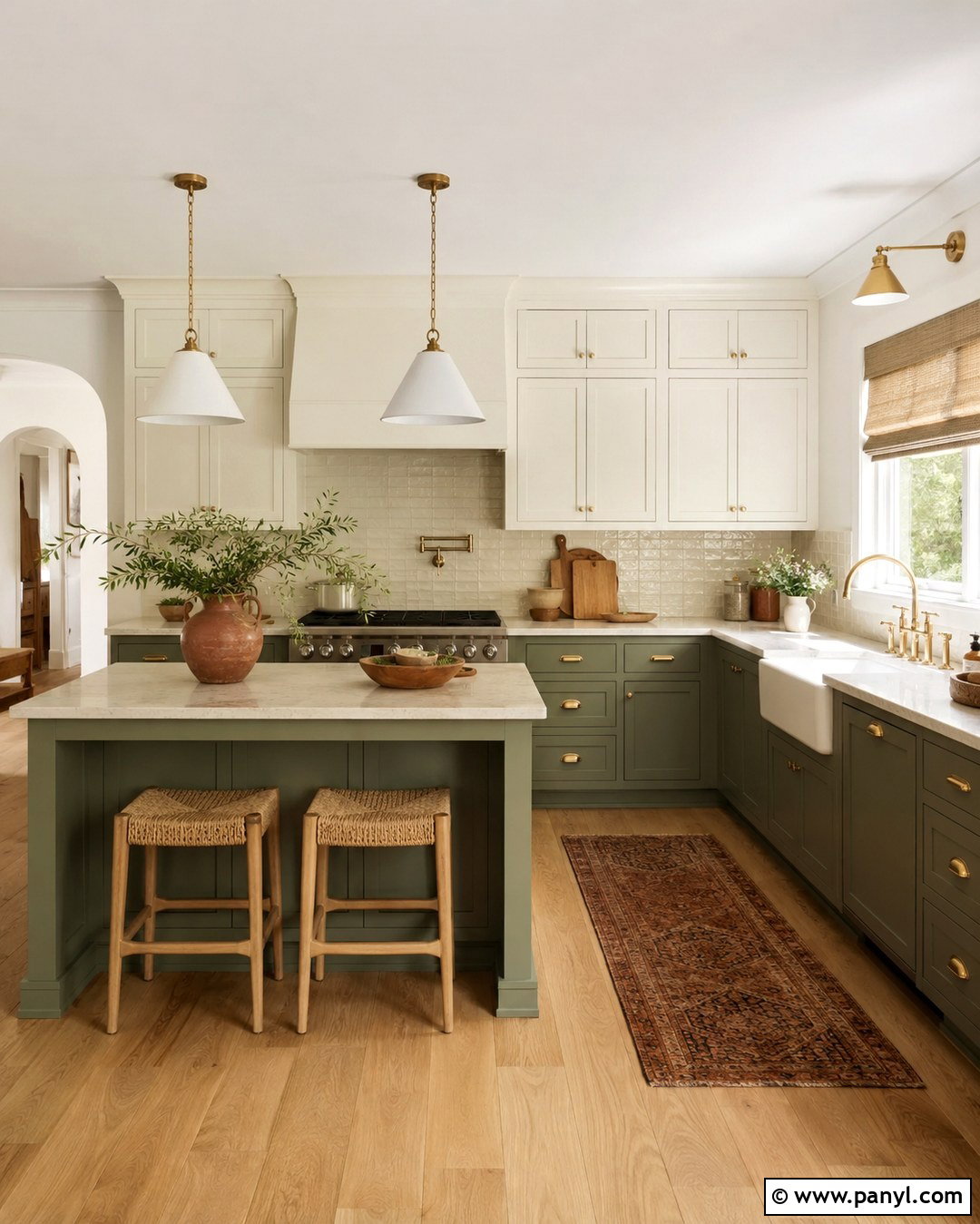 Swiss Coffee Kitchen Walls With Sage Green Cabinets - 20 Swiss Coffee On Walls