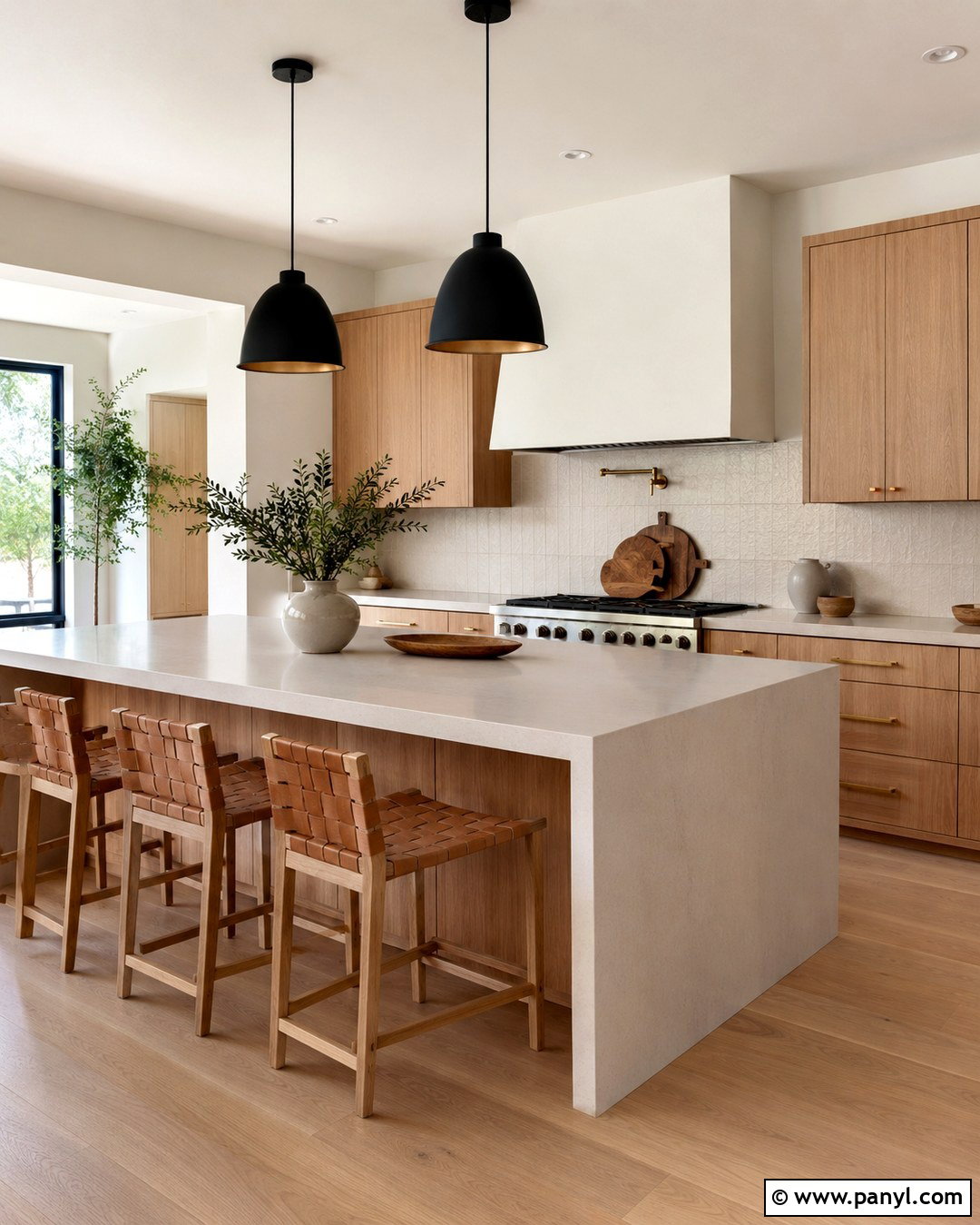 Swiss Coffee Kitchen With White Oak Cabinets - 20 Swiss Coffee Wall Paint Ideas