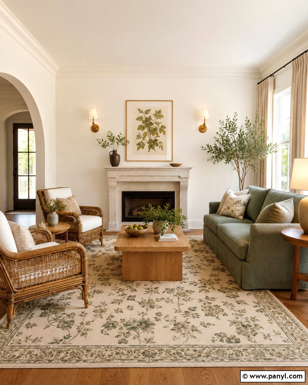 Swiss Coffee Living Room With Sage Green - 20 Swiss Coffee Wall Paint Ideas