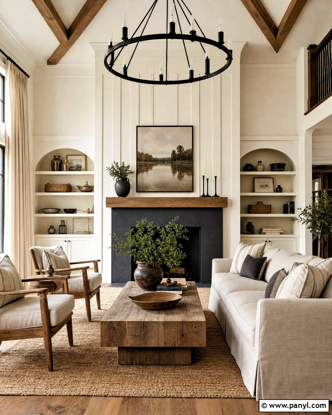 Swiss Coffee Modern Farmhouse Living Room - 20 swiss coffee benjamin moore living rooms