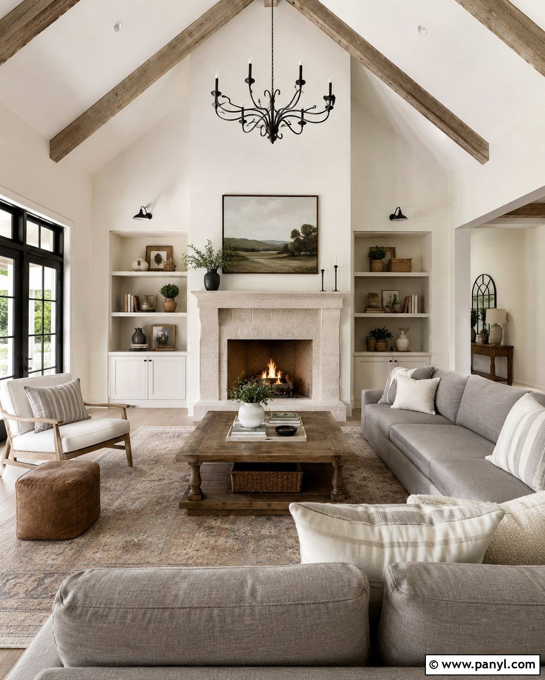Swiss Coffee Modern Farmhouse Living Room - 20 Swiss Coffee Interior Walls