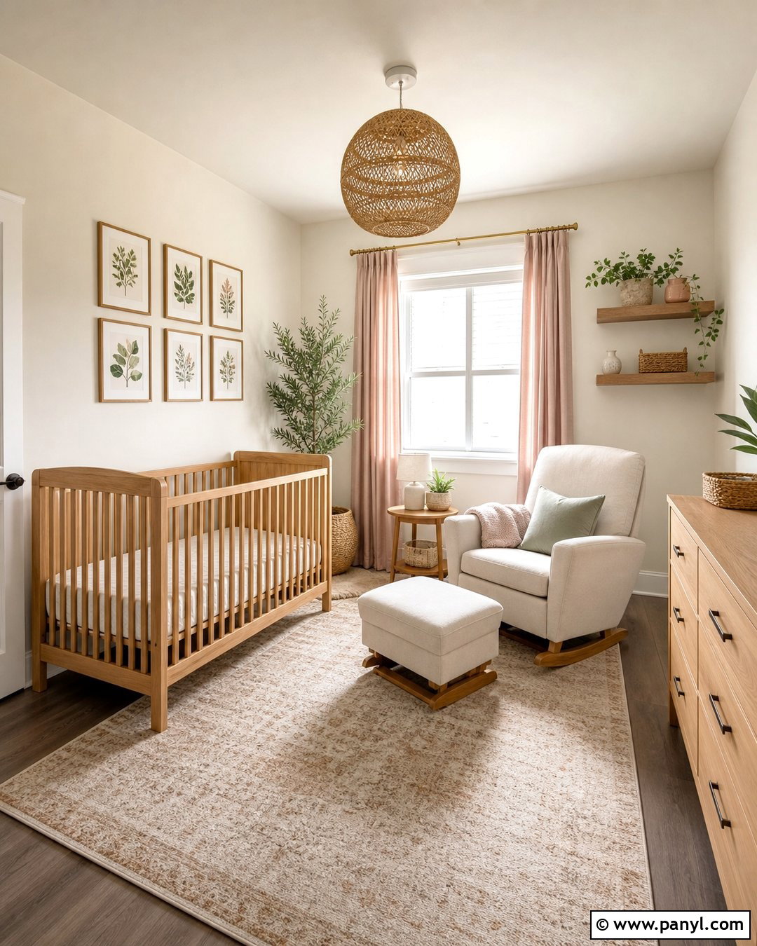 Swiss Coffee Nursery With Soft Blush Accents - 25 Swiss Coffee Walls And Trim Ideas