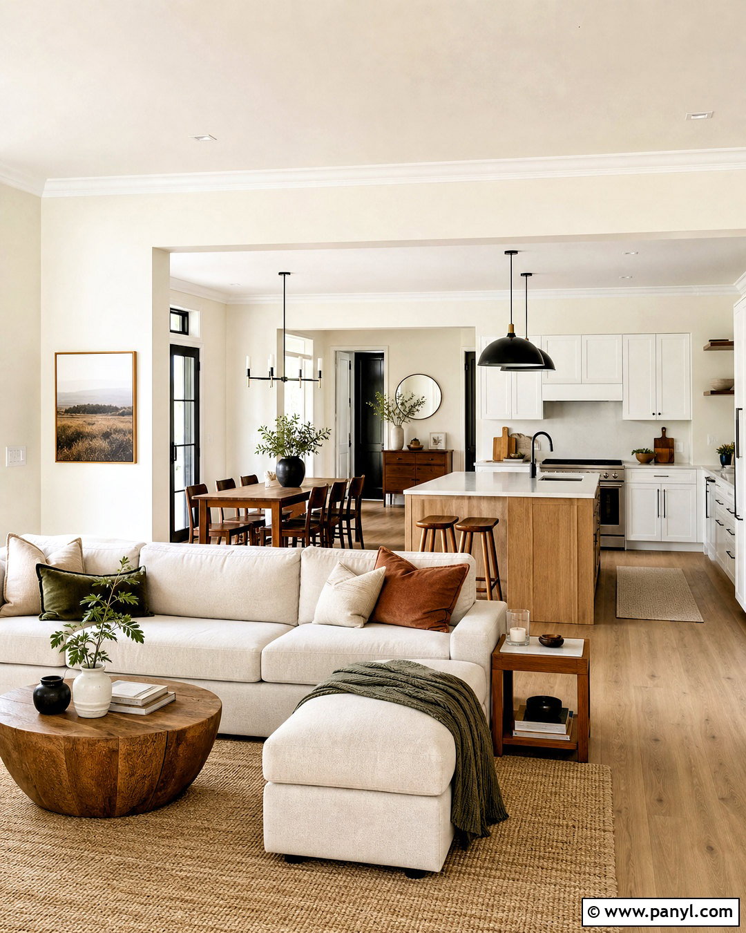 Swiss Coffee Open Floor Plan With White Trim - 20 swiss coffee walls with white trim ideas