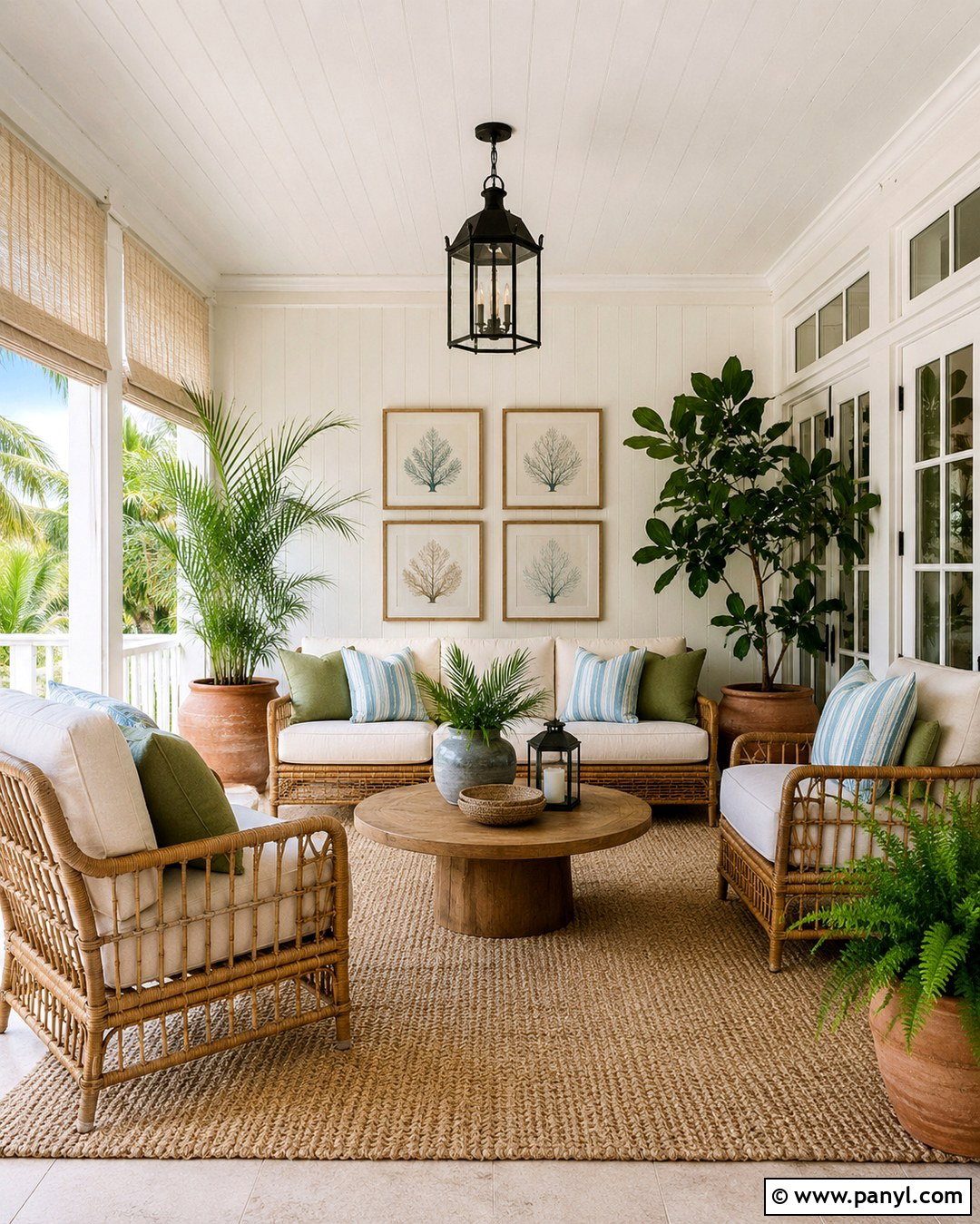Swiss Coffee Sunroom Walls With Rattan Furniture - 20 Swiss Coffee On Walls