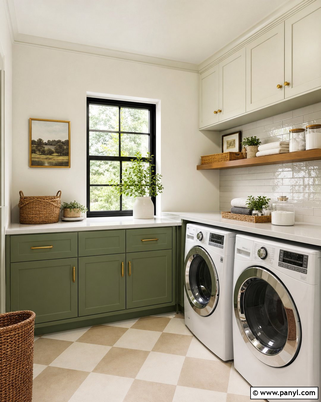 Swiss Coffee Walls In A Laundry Room - 35 Benjamin Moore Swiss Coffee Walls