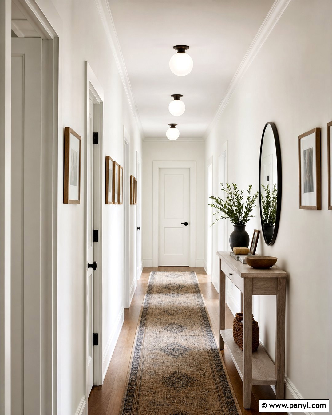 Swiss Coffee Walls In A Narrow Hallway - 35 Benjamin Moore Swiss Coffee Walls