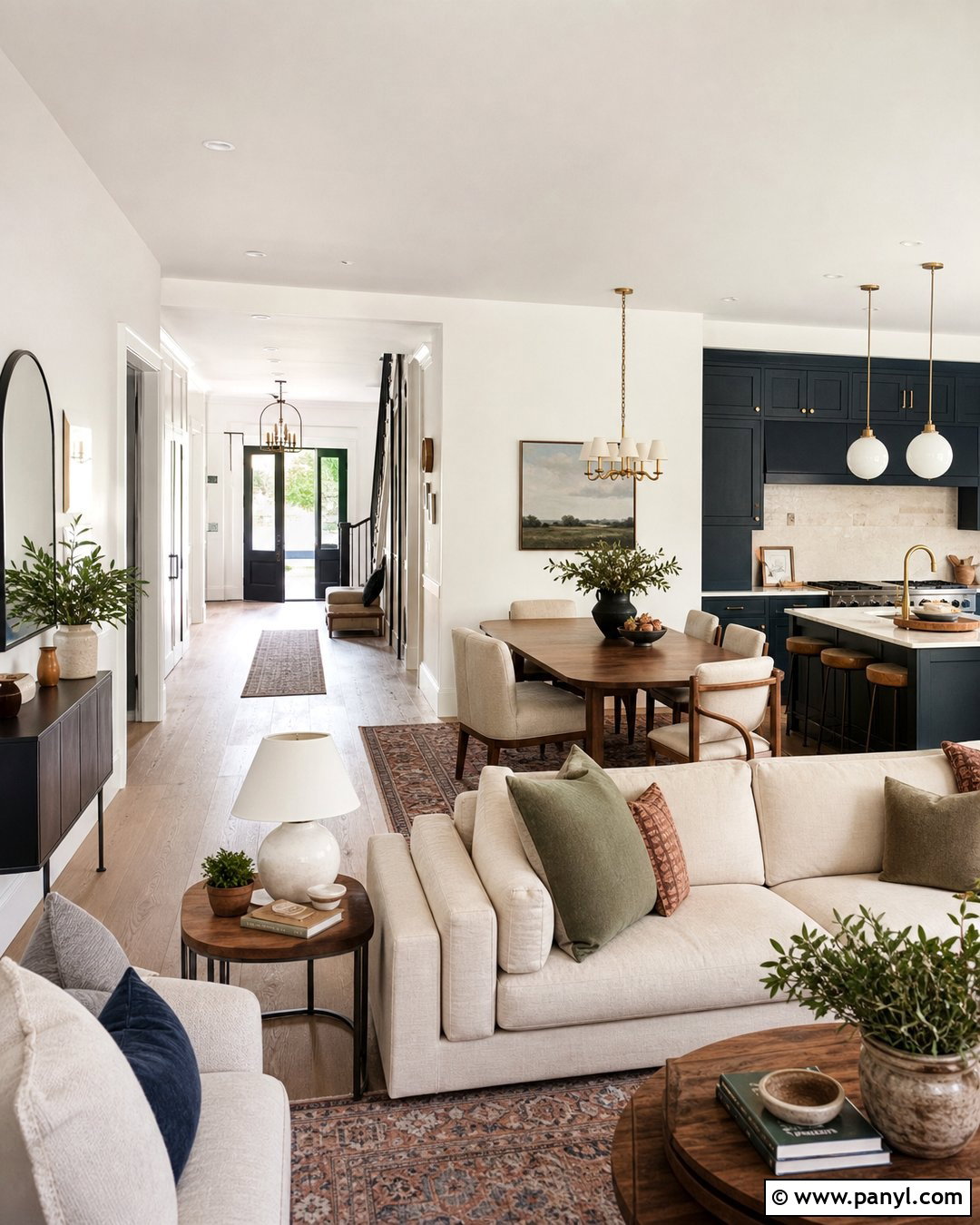 Swiss Coffee Walls Whole-House Color Palette - 35 Benjamin Moore Swiss Coffee Walls