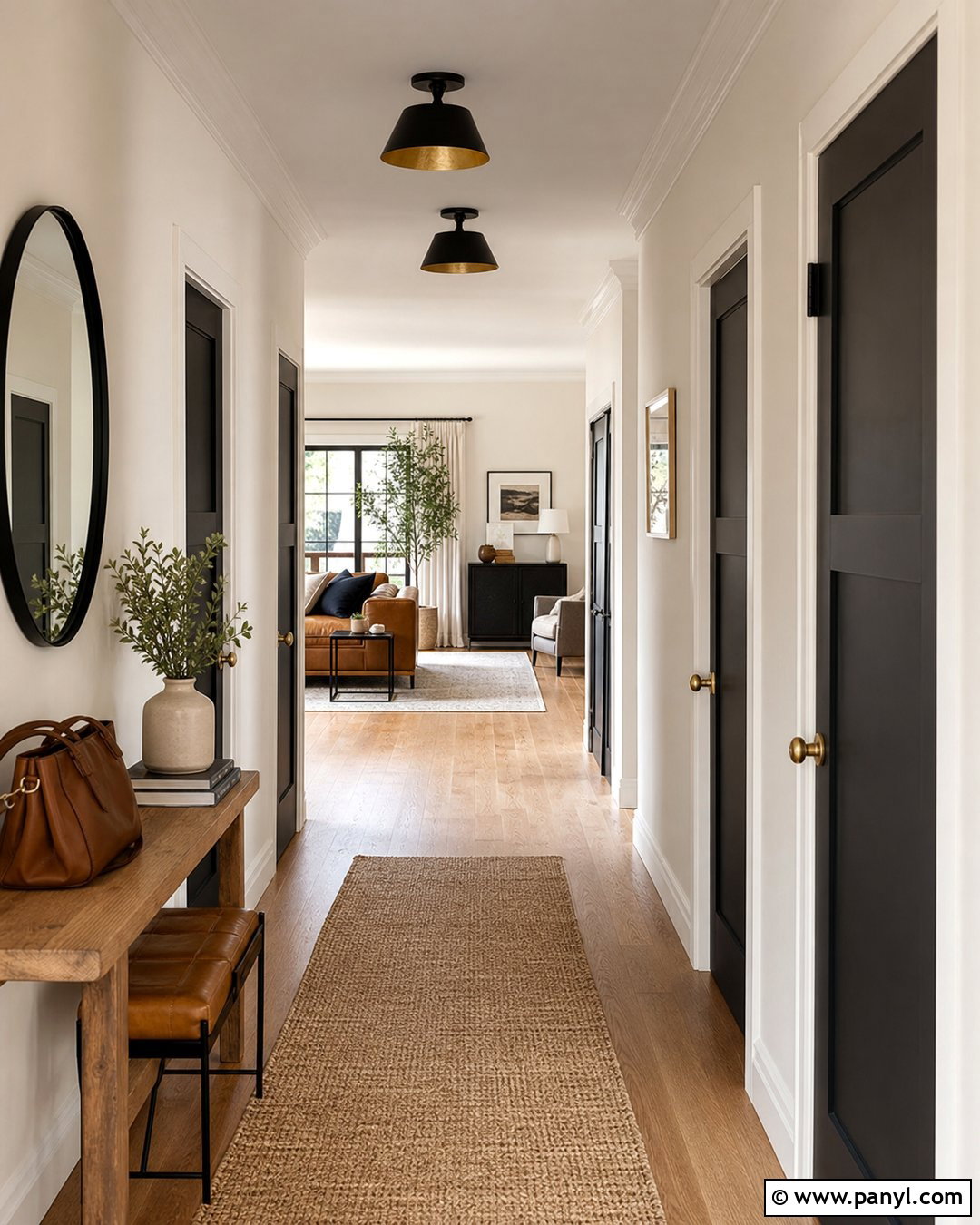 Swiss Coffee Walls With Black Doors - 35 bm swiss coffee walls