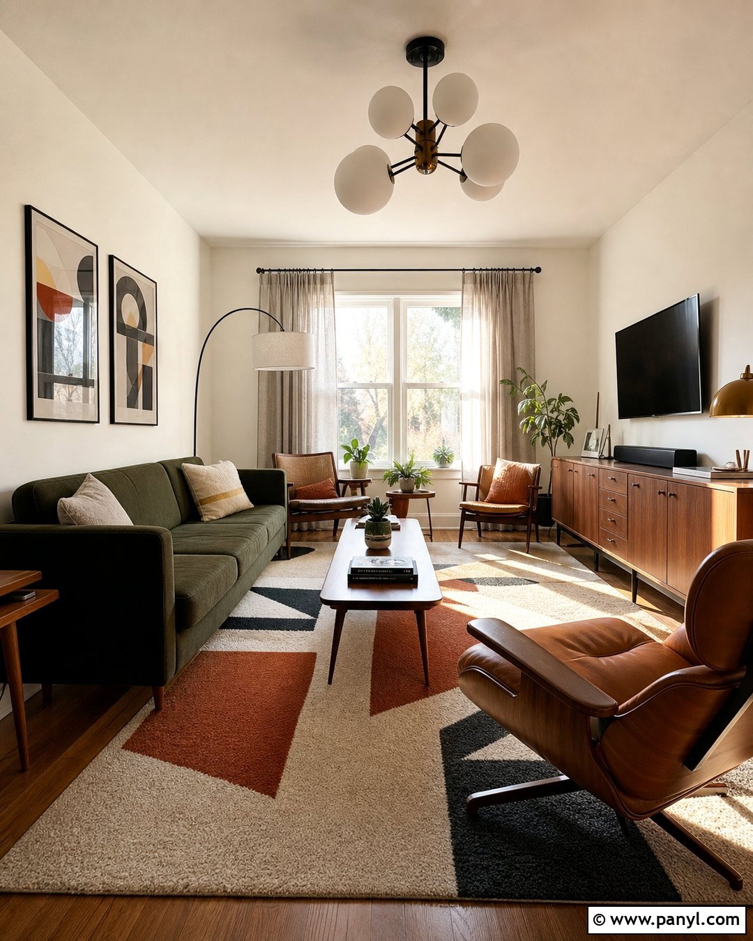 Swiss Coffee Walls With Midcentury Modern Furniture - 35 Benjamin Moore Swiss Coffee Walls