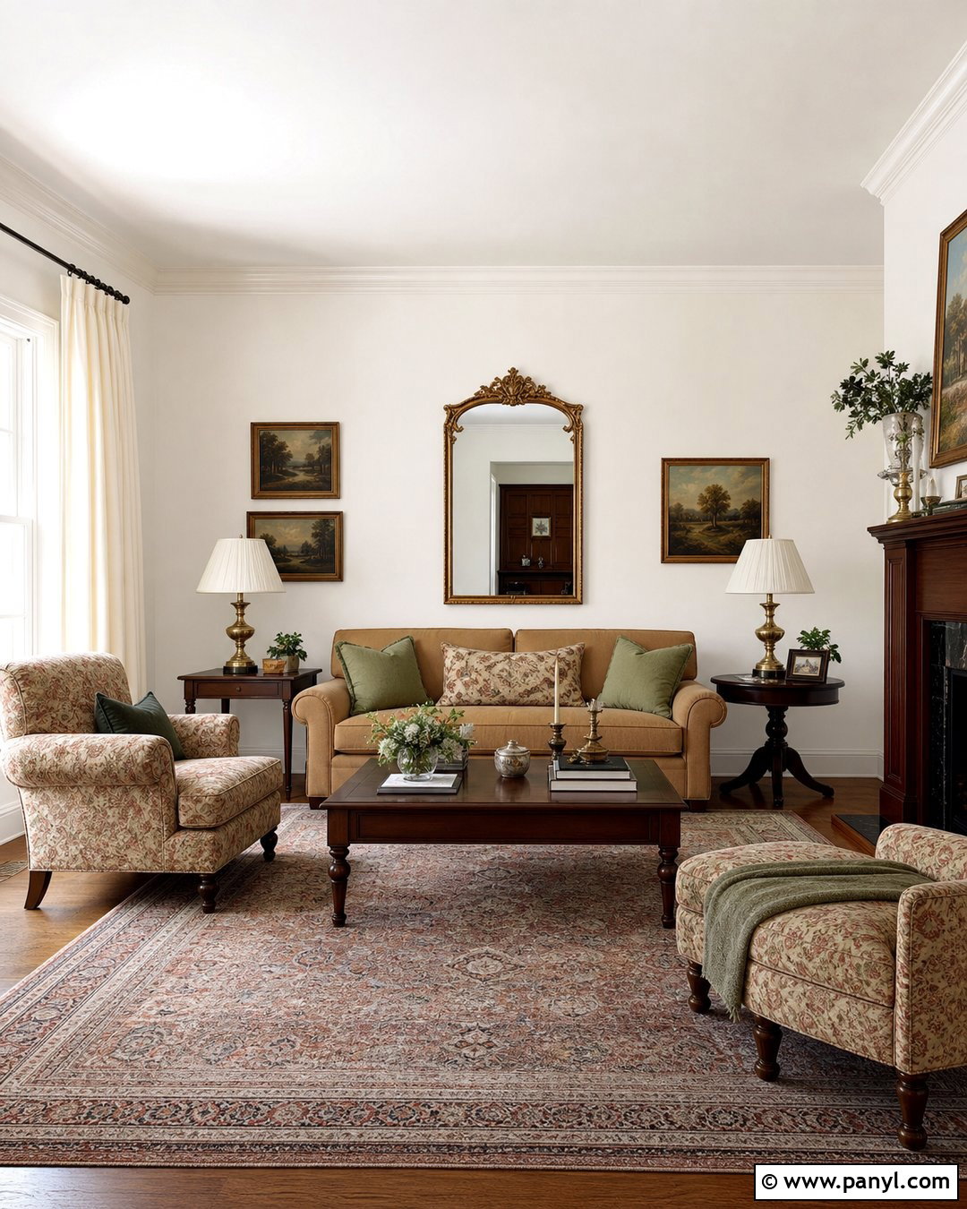 Swiss Coffee Walls With Traditional Furniture - 35 Benjamin Moore Swiss Coffee Walls