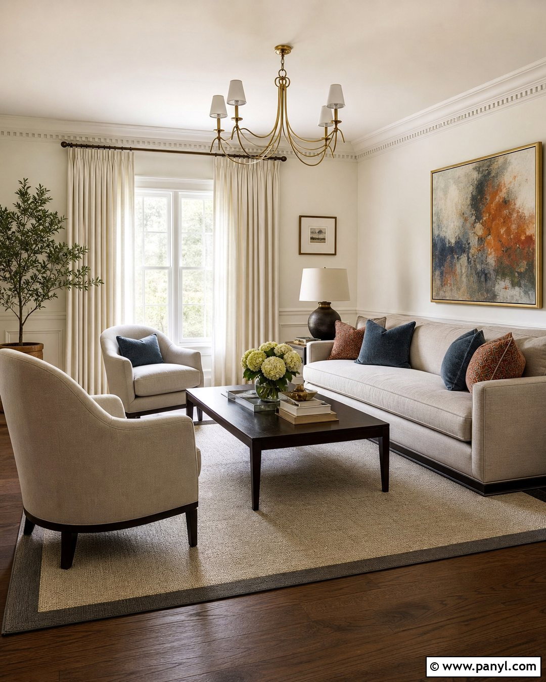 Swiss Coffee Walls With Transitional Decor - 35 Benjamin Moore Swiss Coffee Walls