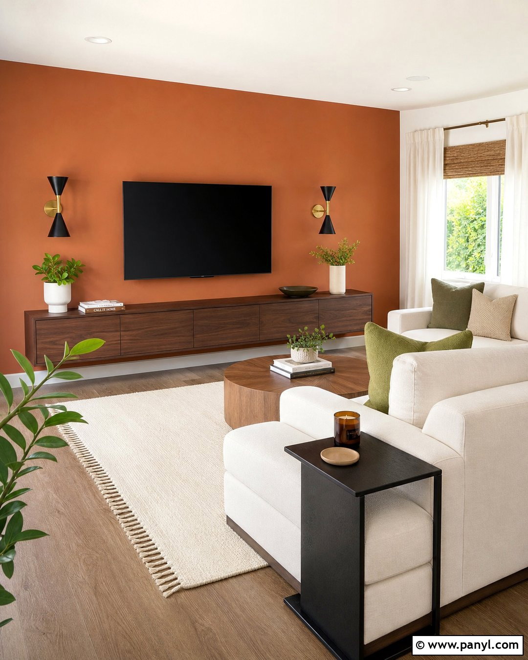 TV Burnt Orange Accent Wall - 35 Burnt Orange Accent Wall Ideas