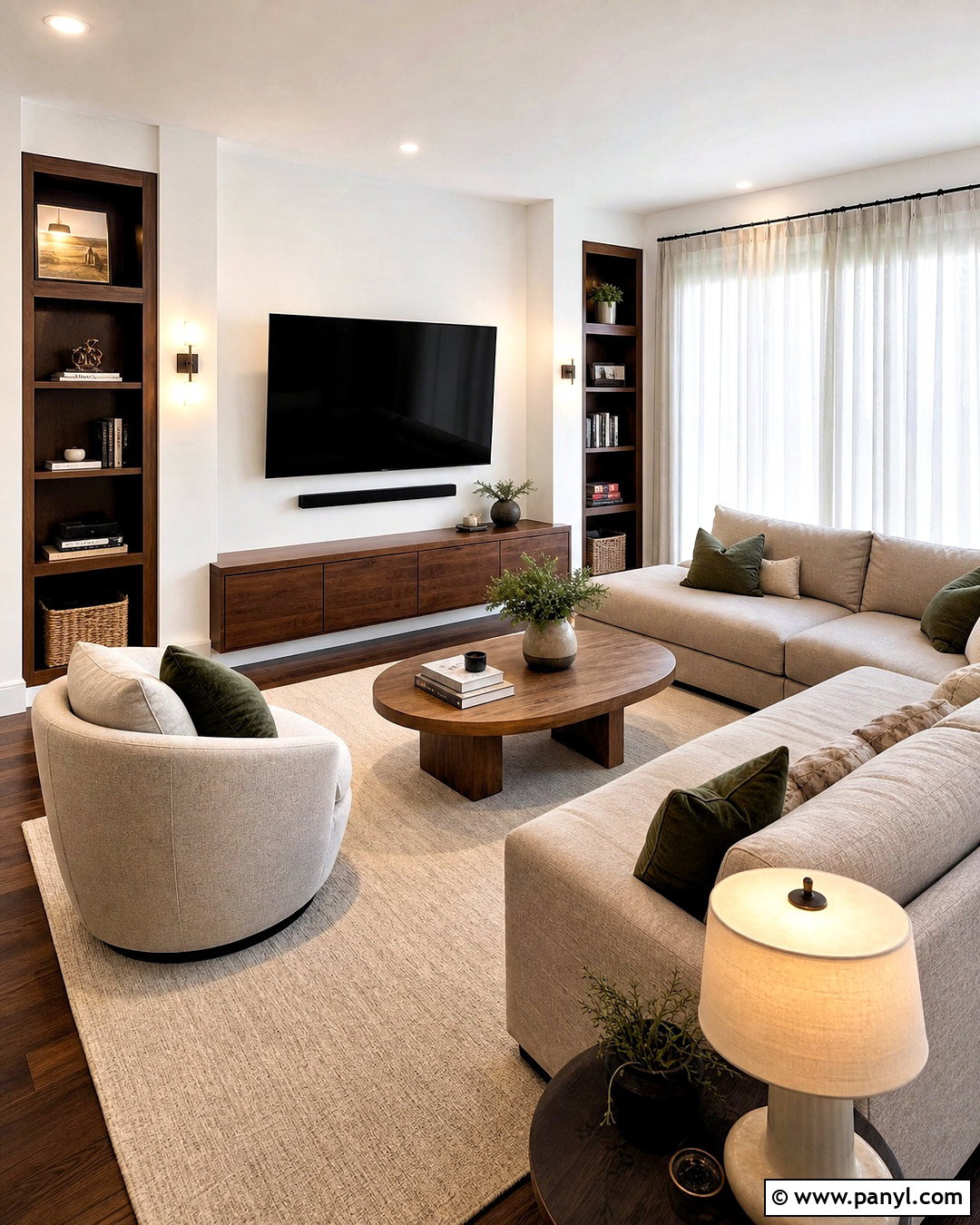 TV Living Room With White Walls And Dark Floors - 20 white walls dark floors living room ideas