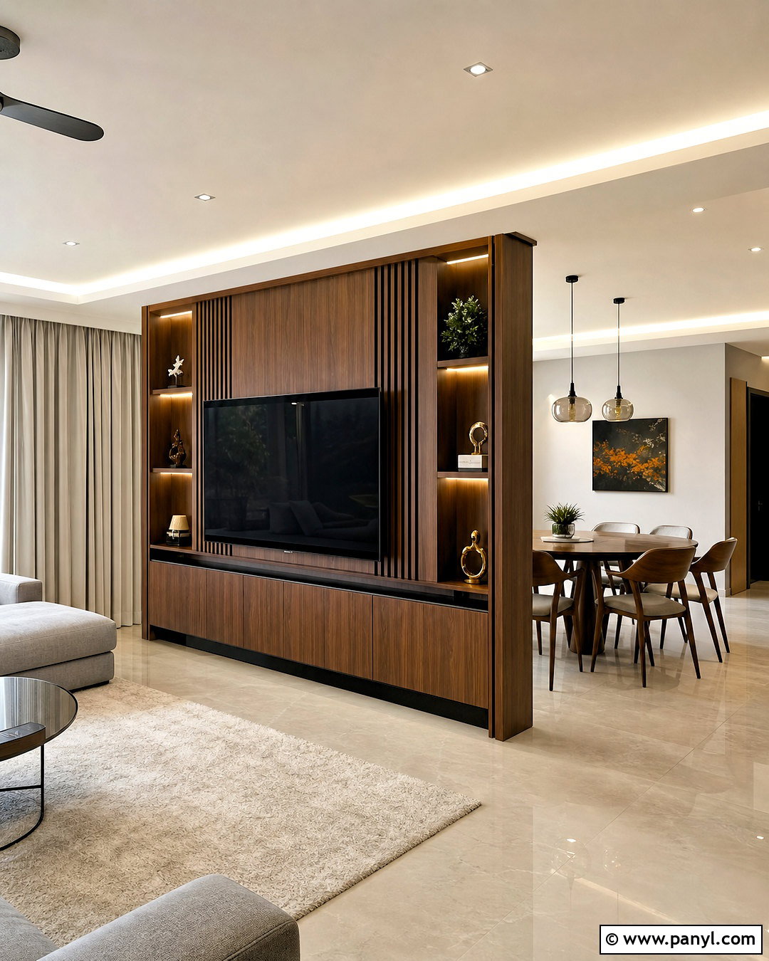 TV Unit Living Room Partition - 20 living room partition ideas
