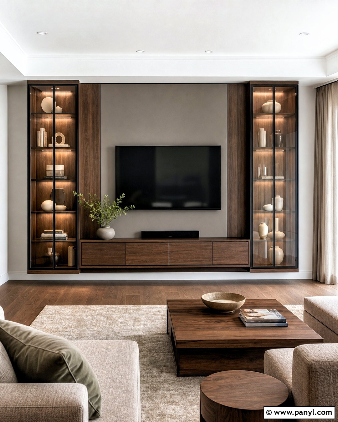 TV Unit With Glass Display Cabinets - 20 tv unit design modern ideas