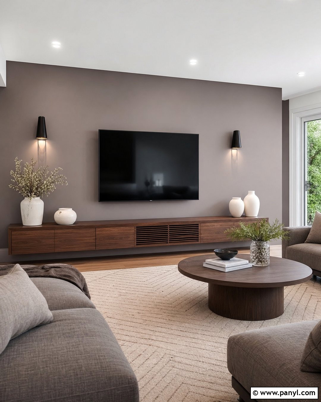 TV Wall Mauve Accent Wall - 30 Mauve Accent Wall Ideas