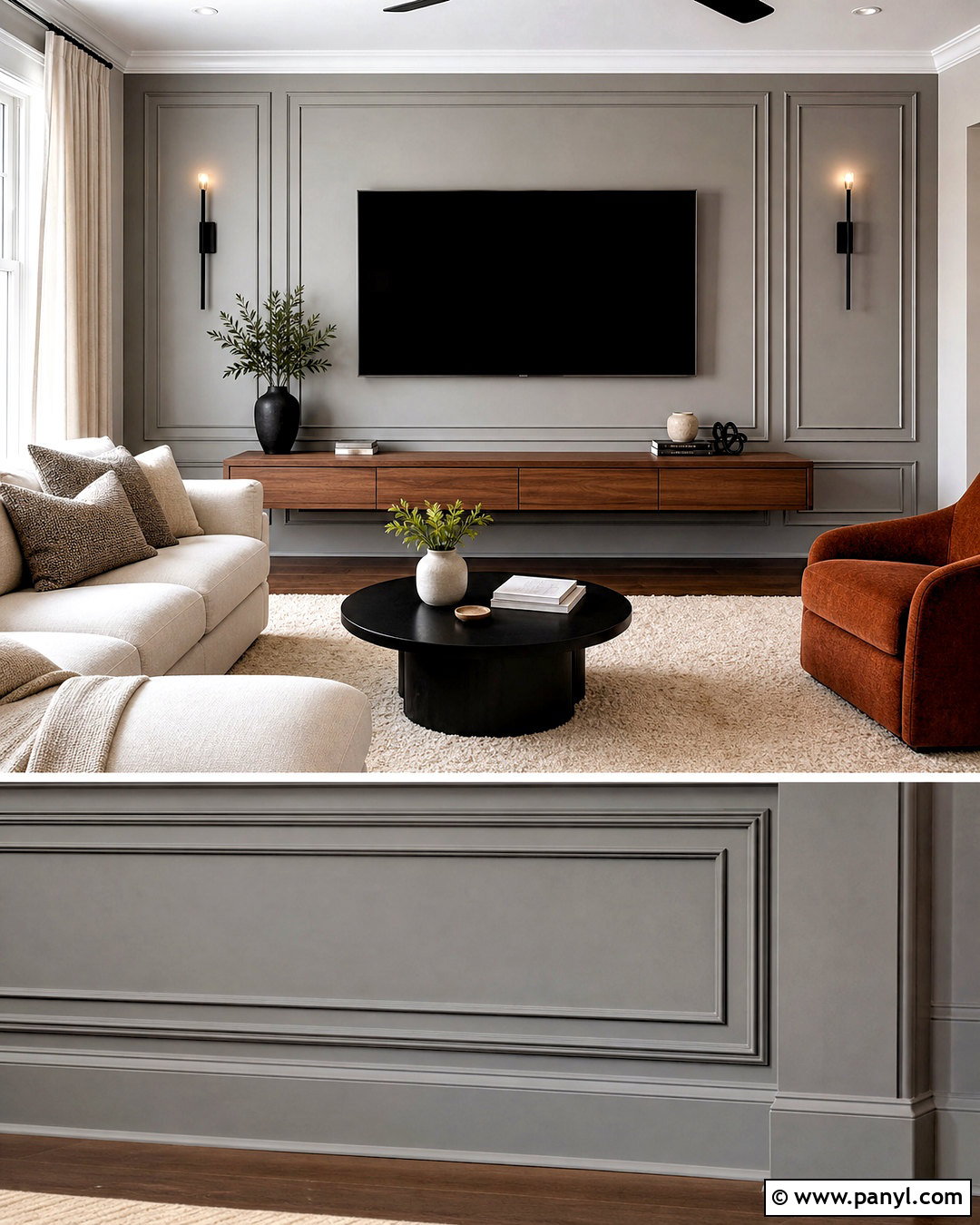 TV Wall Moulding - 20 wall moulding ideas