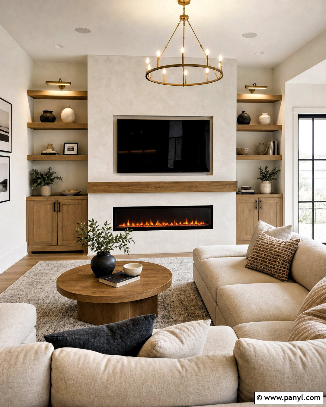 TV Wall With Electric Fireplace - 20 tv background wall design ideas