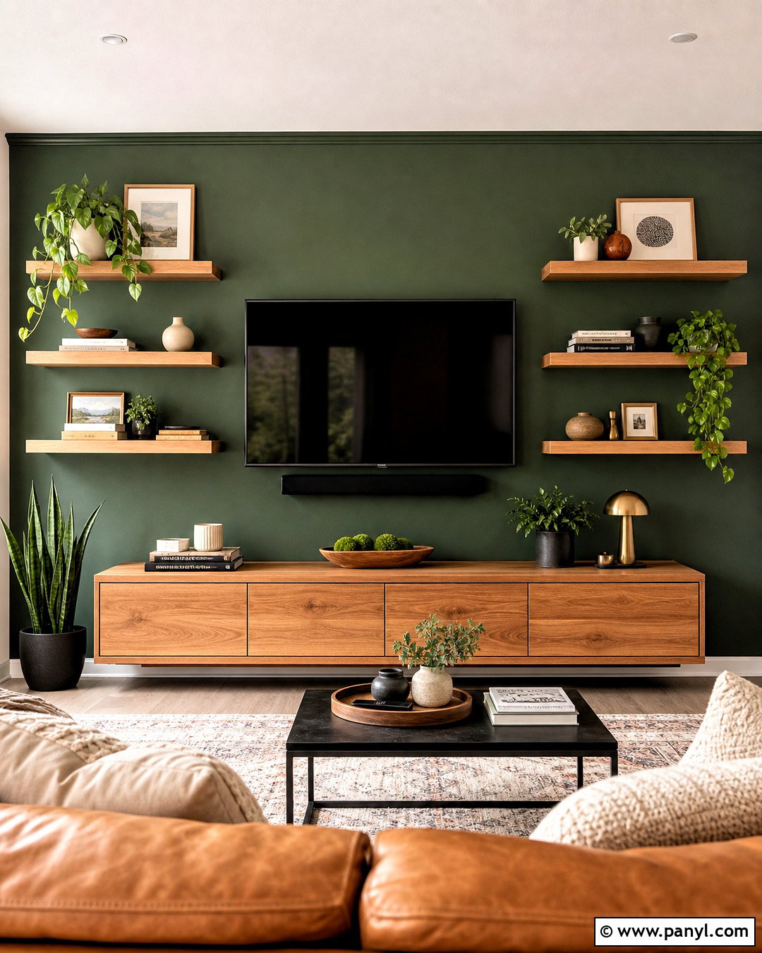 TV Wall With Floating Shelves - 20 tv wall decor ideas