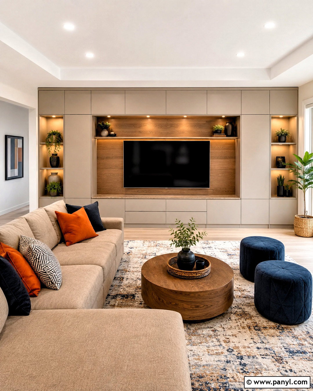 TV Wall With Hidden Storage - 20 living room decor tv wall ideas