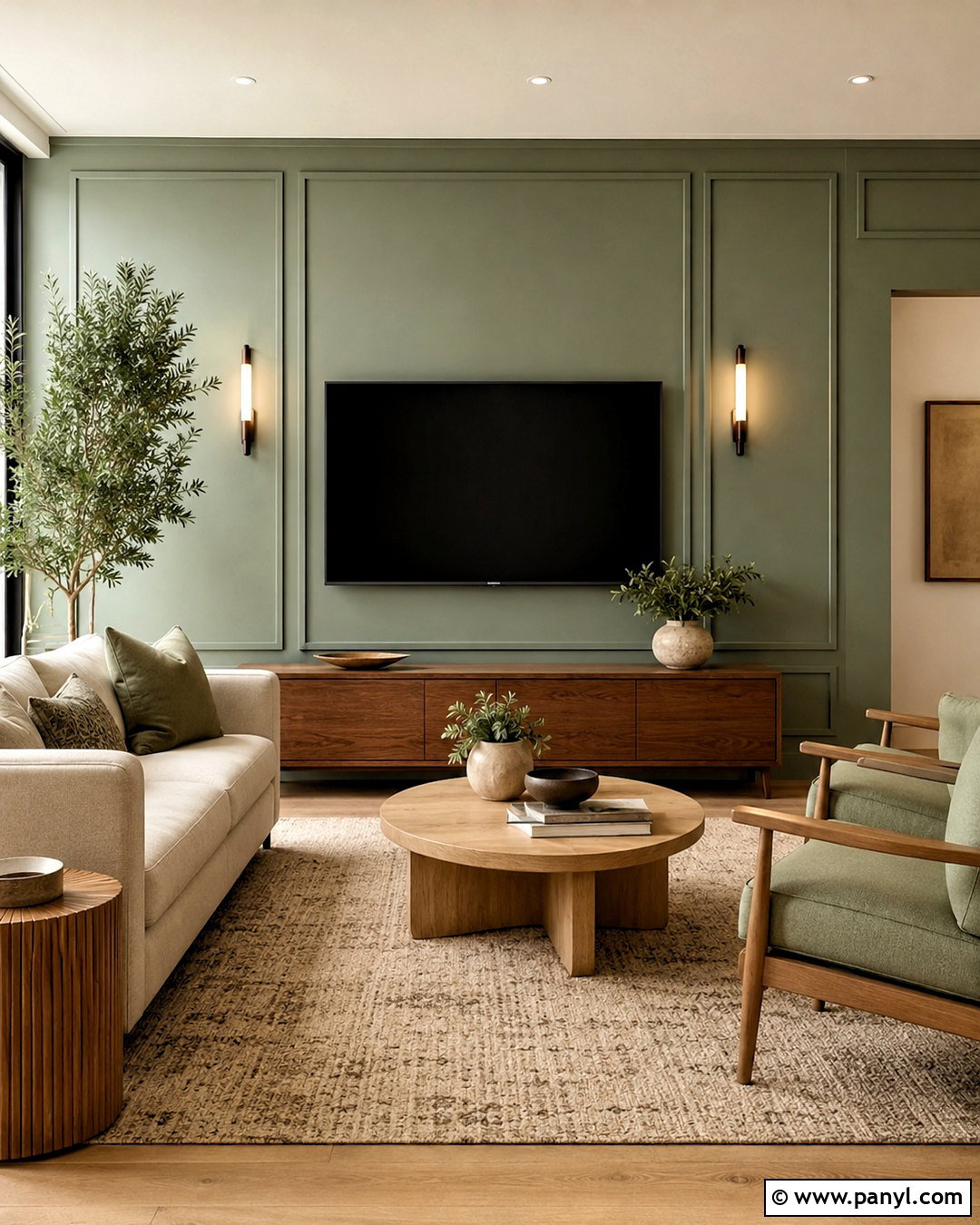 TV Wall With Painted Molding - 35 tv wall color ideas