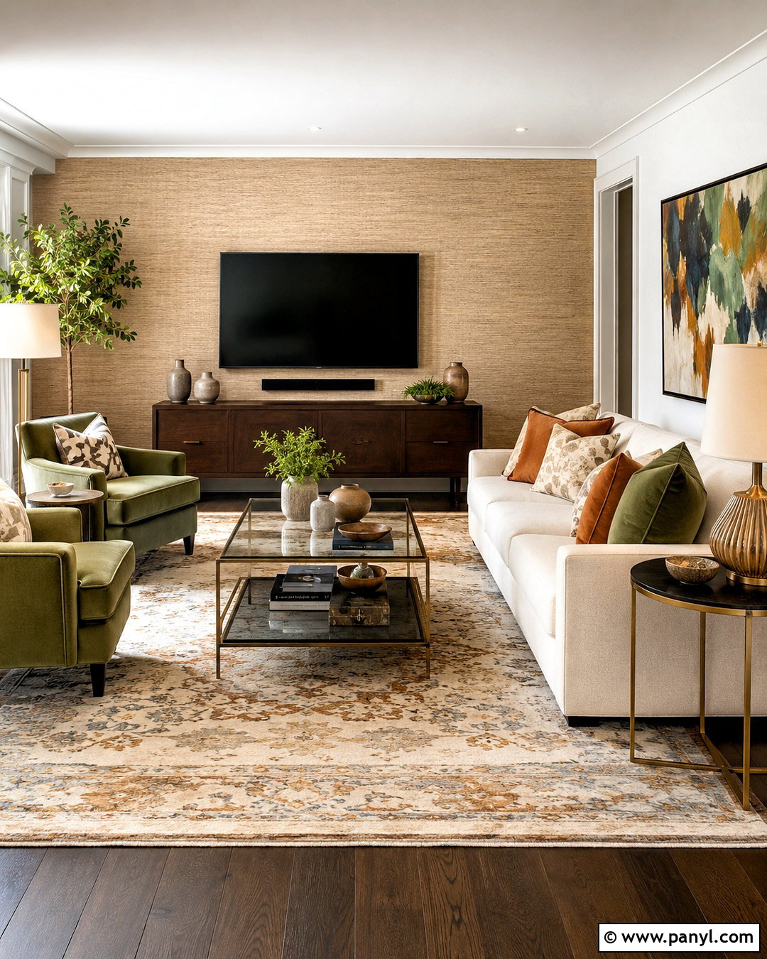TV Wall With Wallpaper - 20 living room decor tv wall ideas