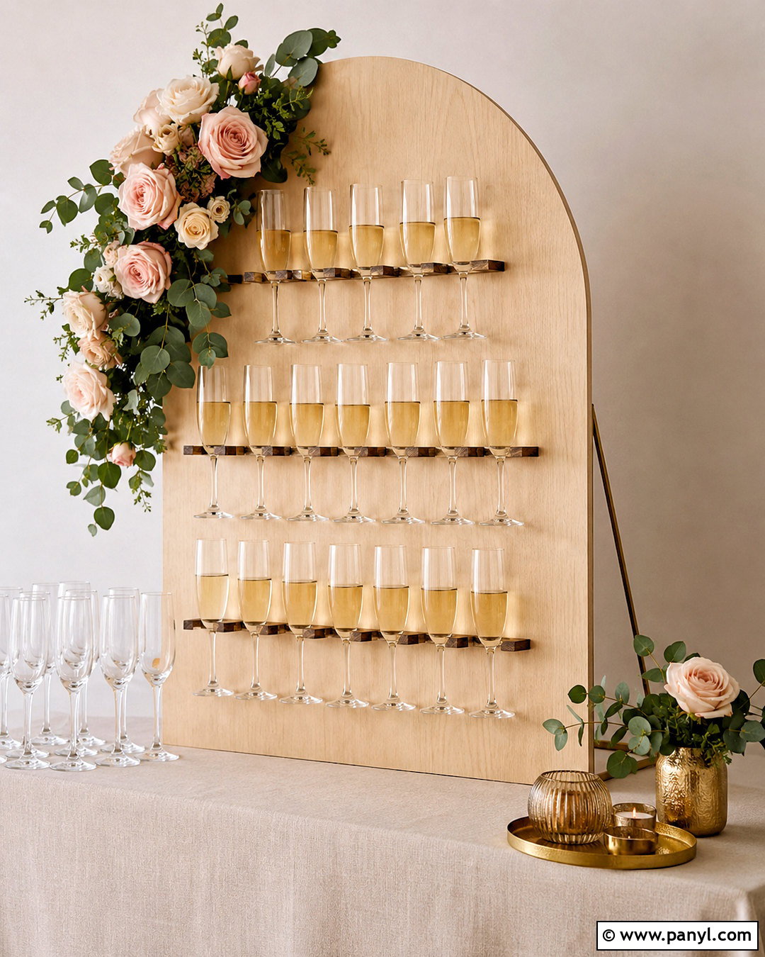 Tabletop Champagne Wall - 20 diy champagne wall ideas