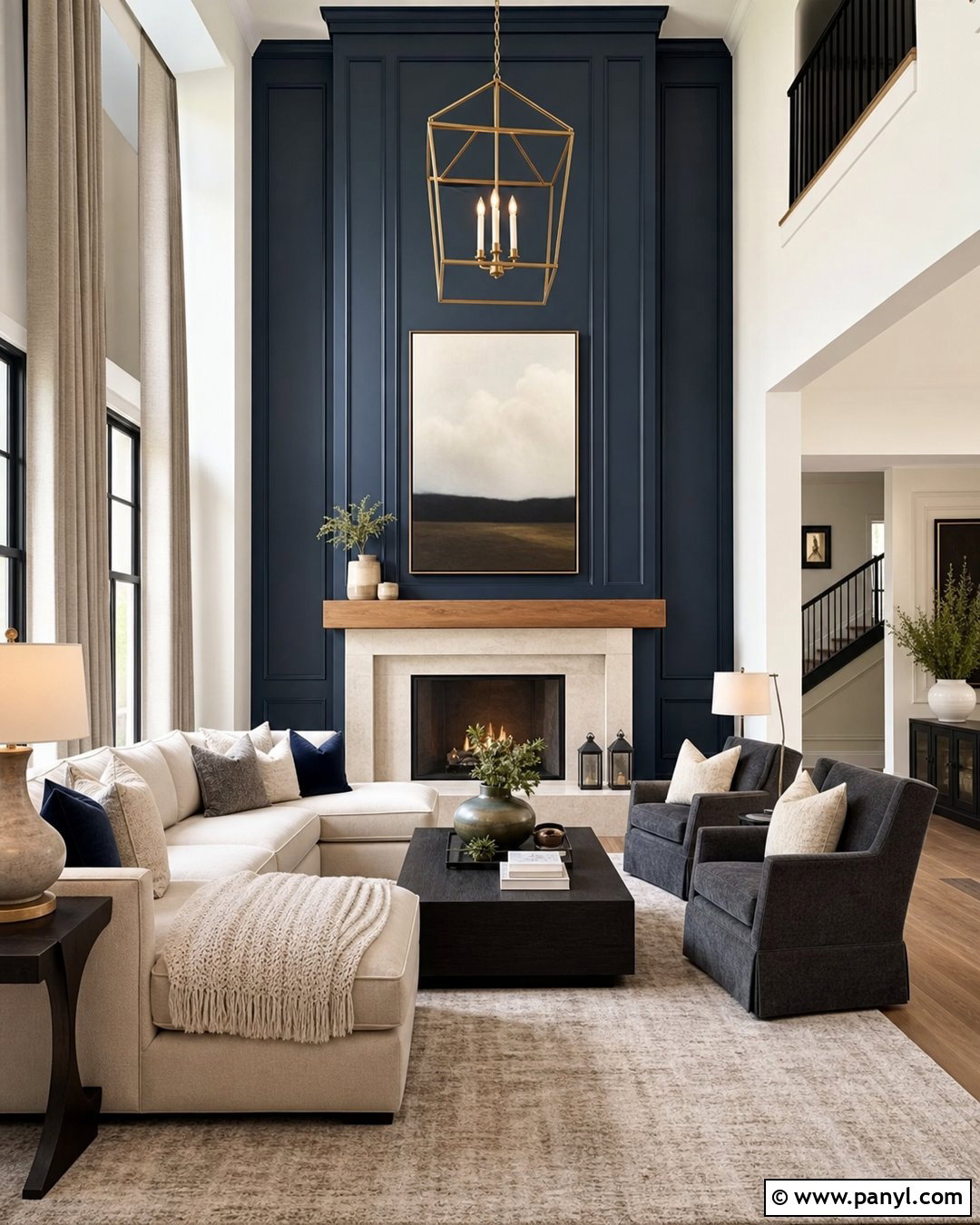 Tall Blue Fireplace Wall - 30 blue fireplace wall ideas