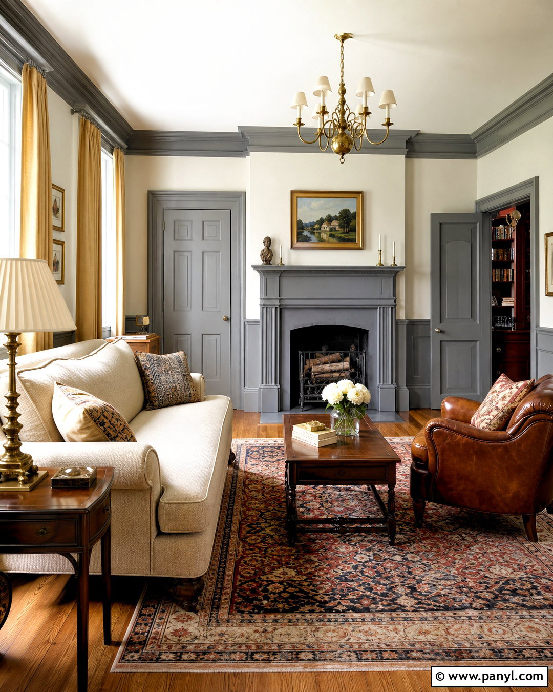 Tall Grey Skirting Boards In A Traditional Room - 20 grey skirting boards