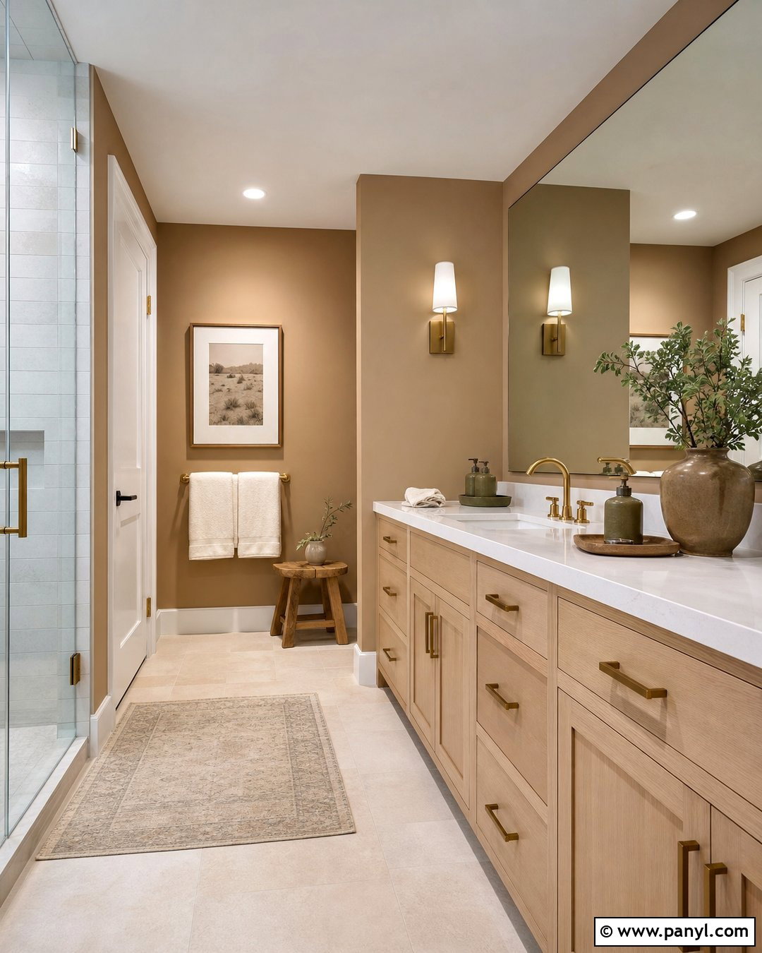 Tan Accent Wall Bathroom - 30 Tan Accent Wall Ideas