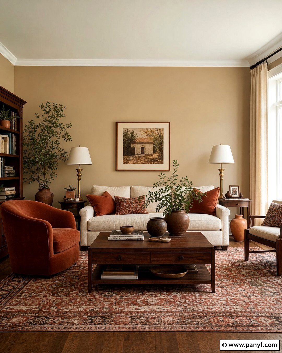 Tan Accent Wall With Terracotta Decor - 30 Tan Accent Wall Ideas