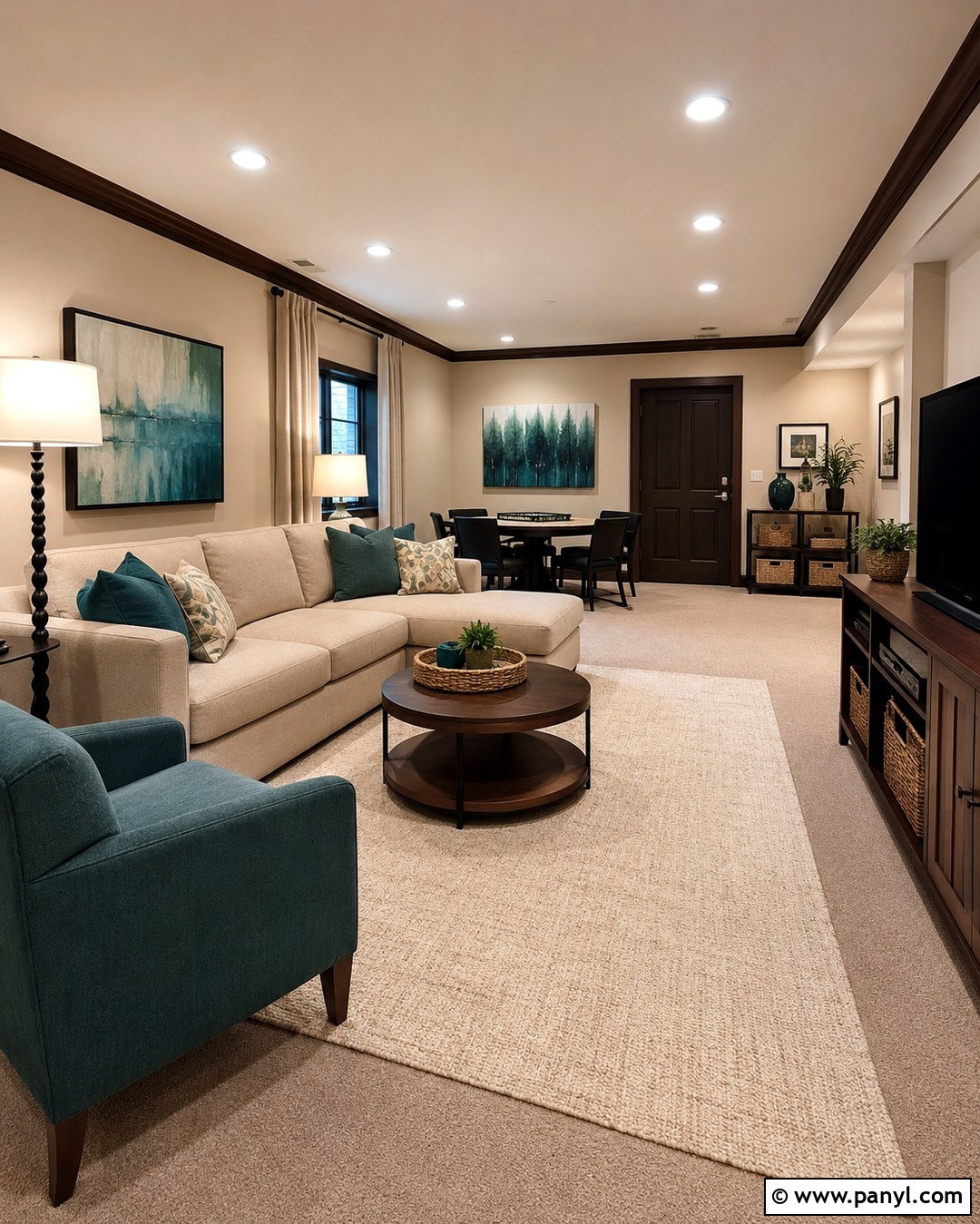 Tan Basement With Dark Brown Trim - 20 Tan Walls Brown Trim Ideas