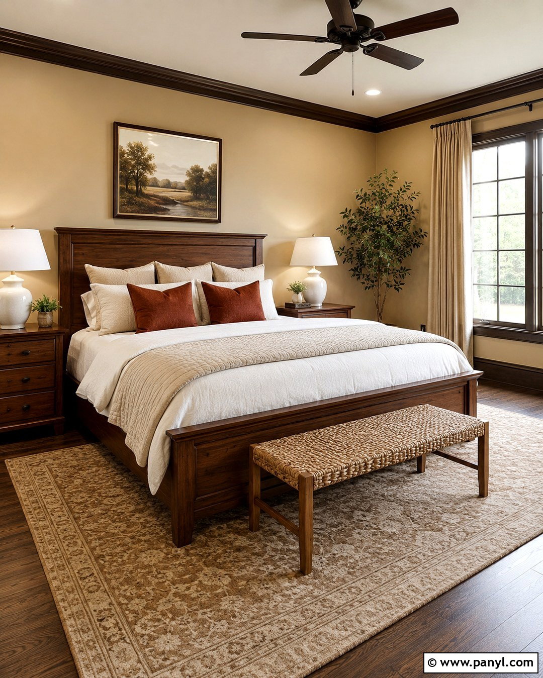 Tan Bedroom With Chocolate Brown Trim - 20 Tan Walls Brown Trim Ideas