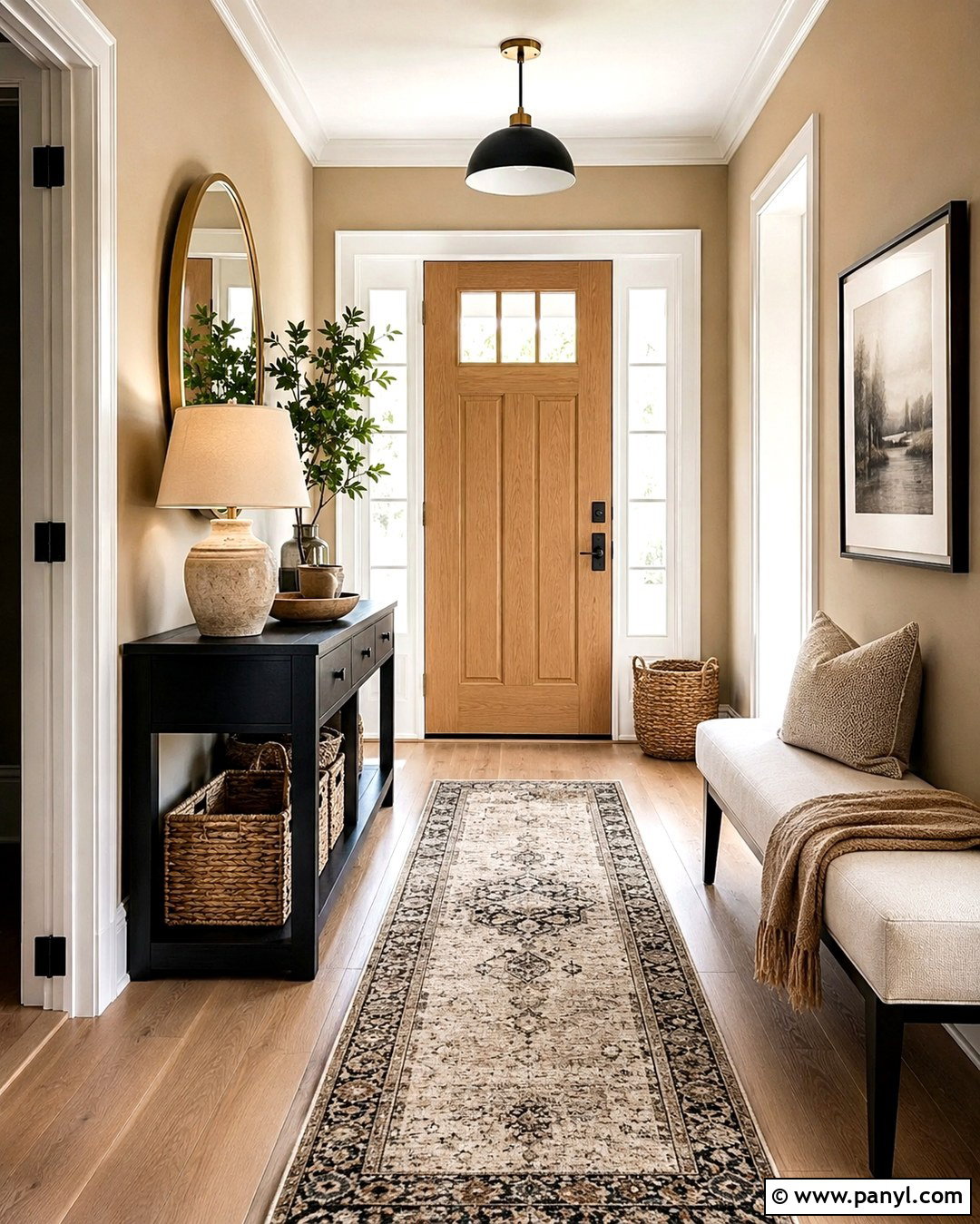 Tan Entryway With White Trim - 20 Tan Walls With White Trim Ideas