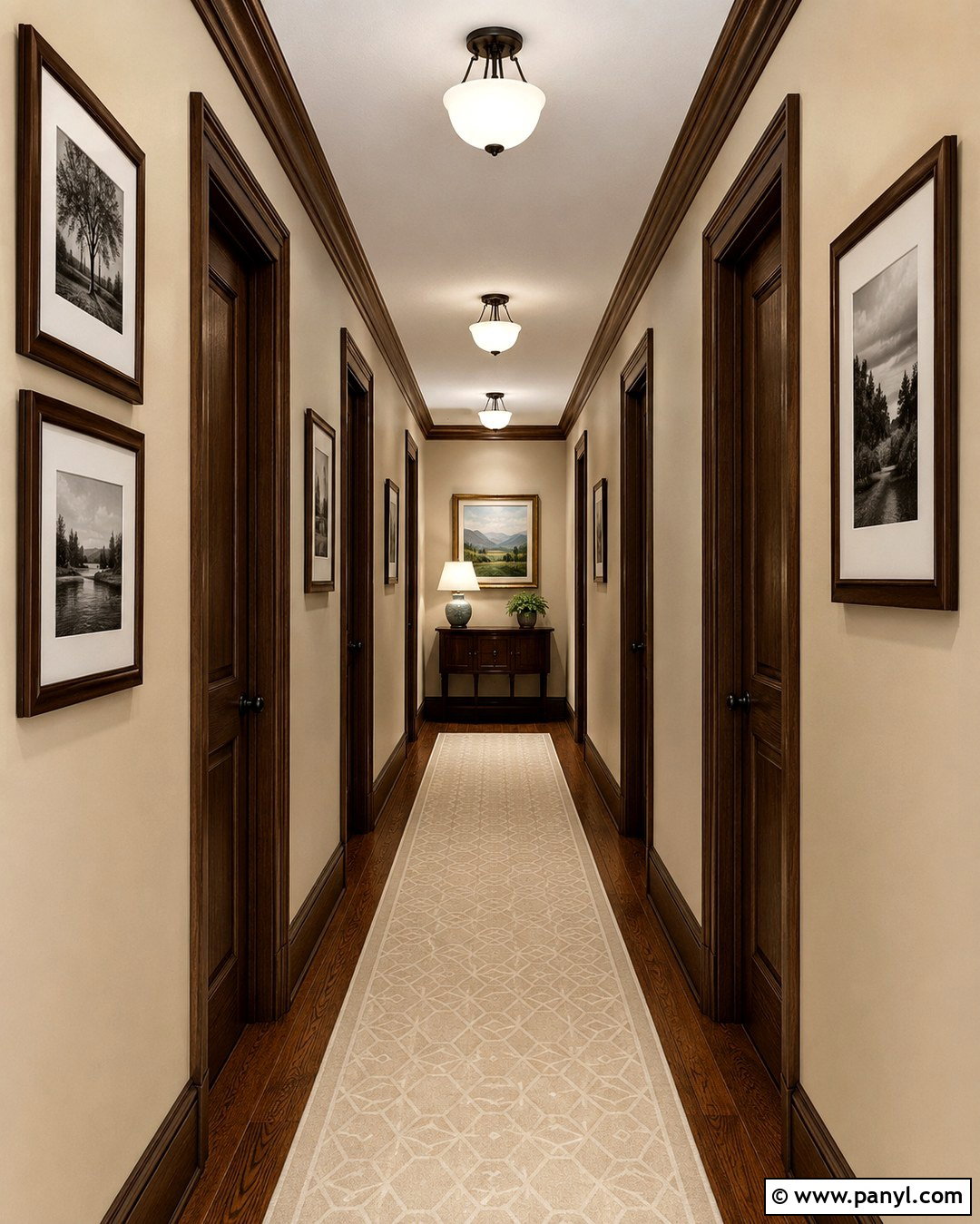 Tan Hallway With Brown Wood Trim - 20 Tan Walls Brown Trim Ideas