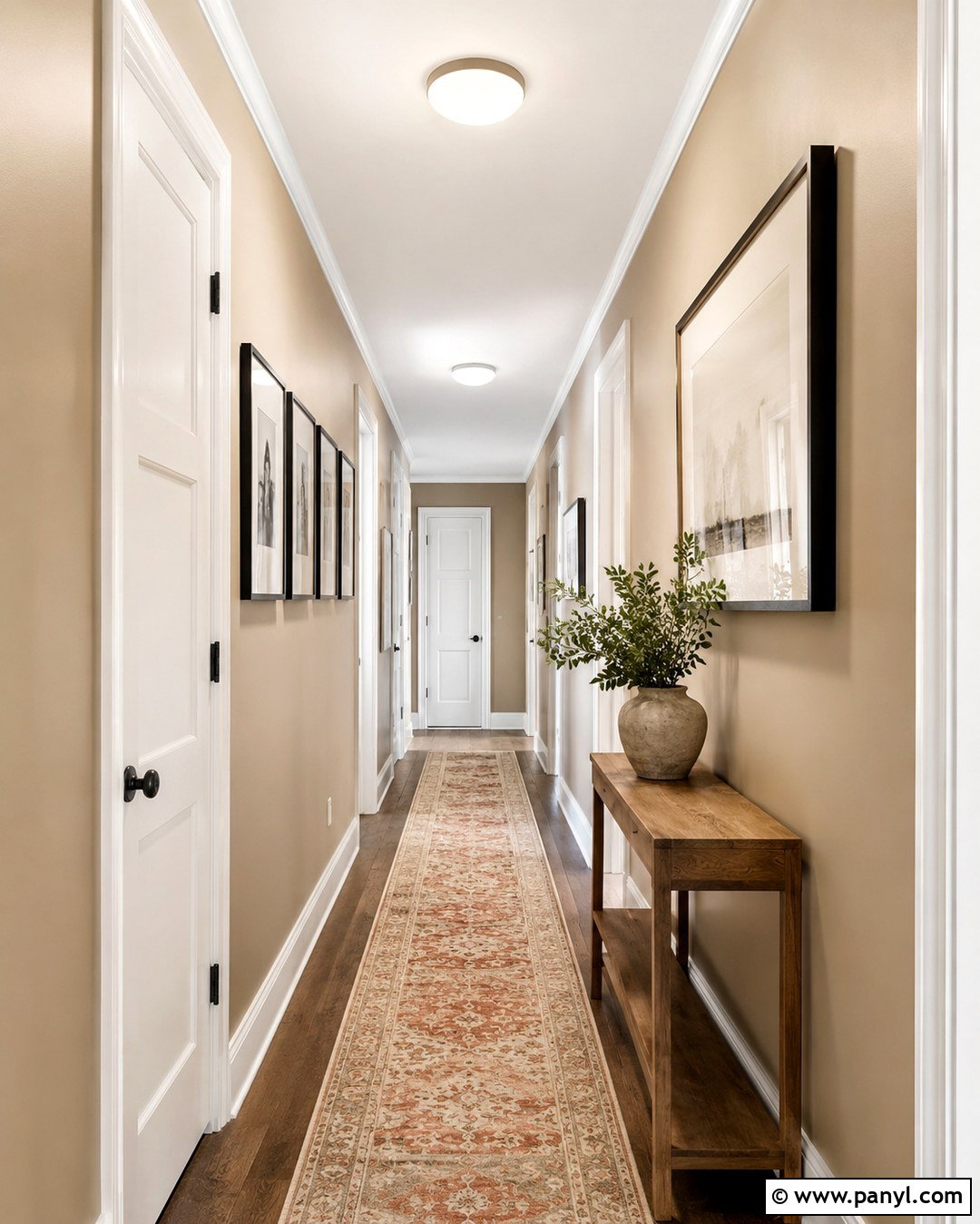 Tan Hallway With White Doors - 20 Tan Walls With White Trim Ideas