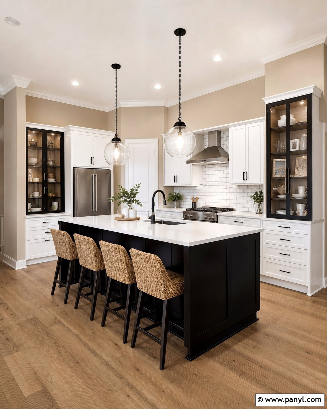 Tan Kitchen Walls With Black And White Decor - 30 tan kitchen walls