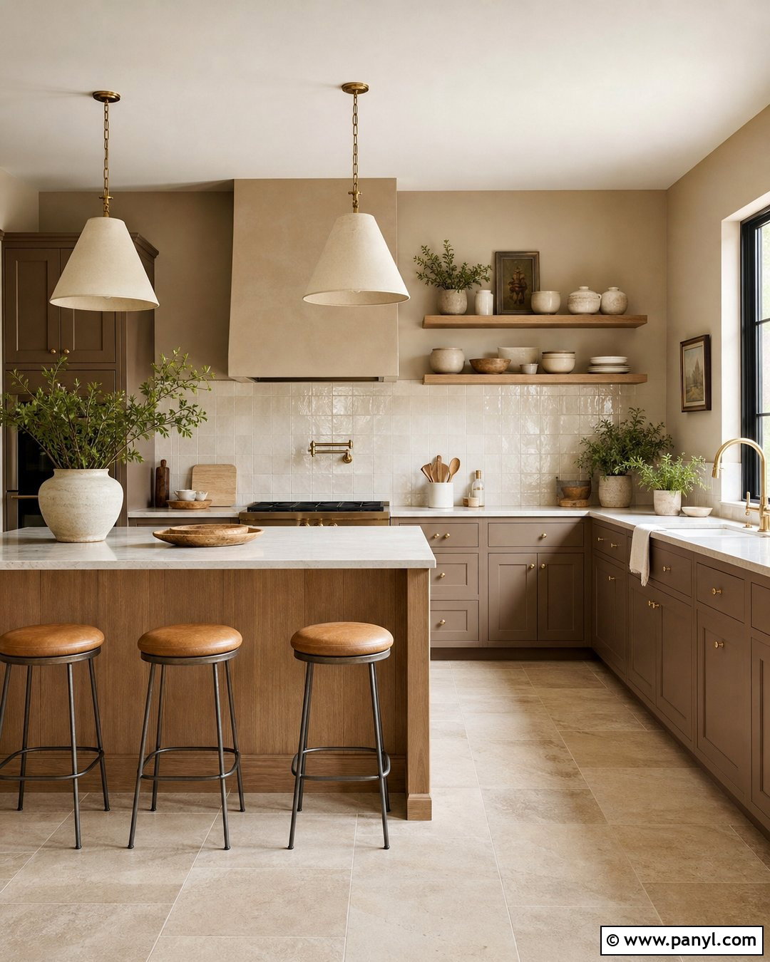 Tan Kitchen Walls With Zellige Backsplash - 30 tan kitchen walls